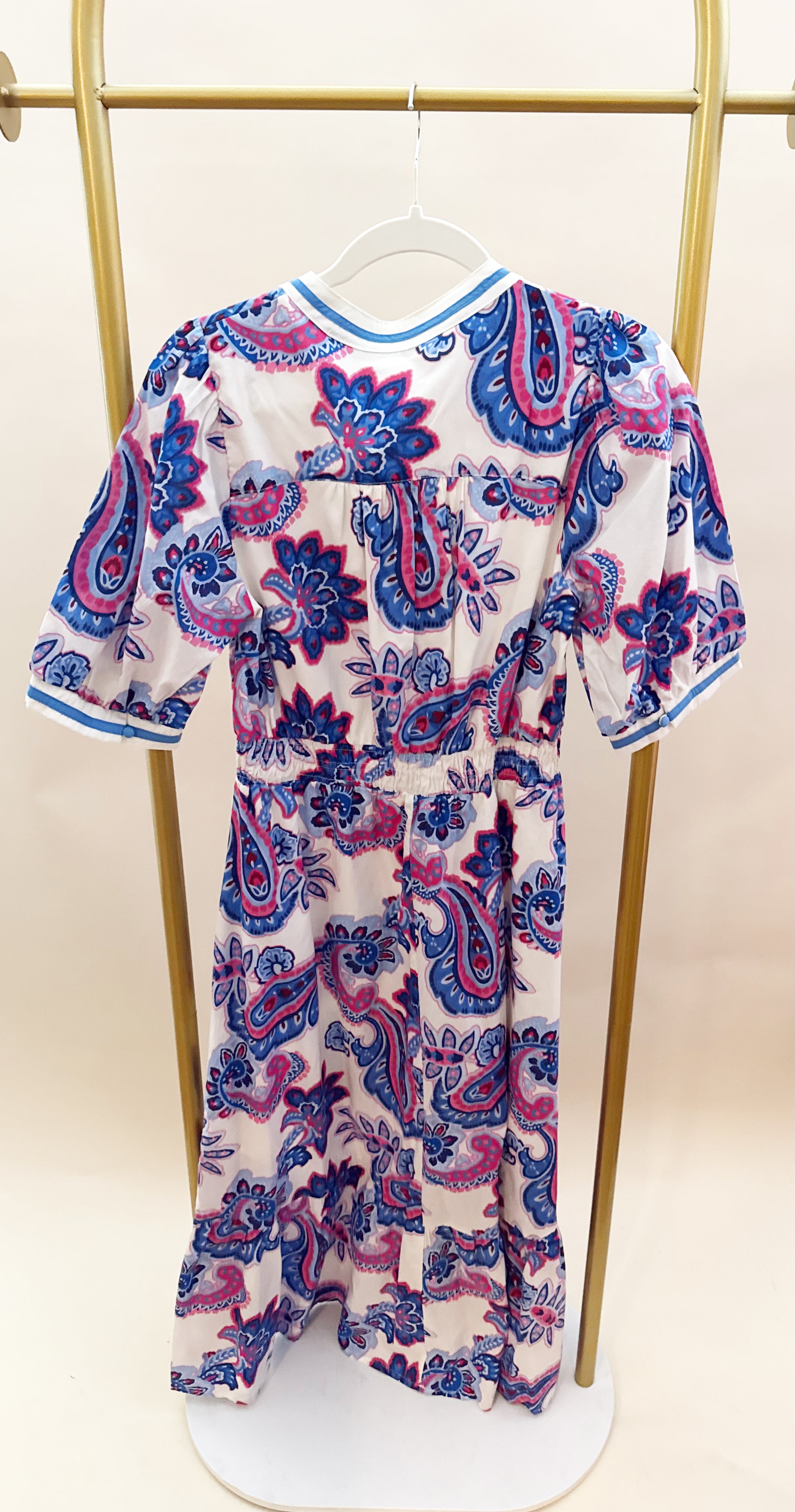 Pink and blue patterned maxi