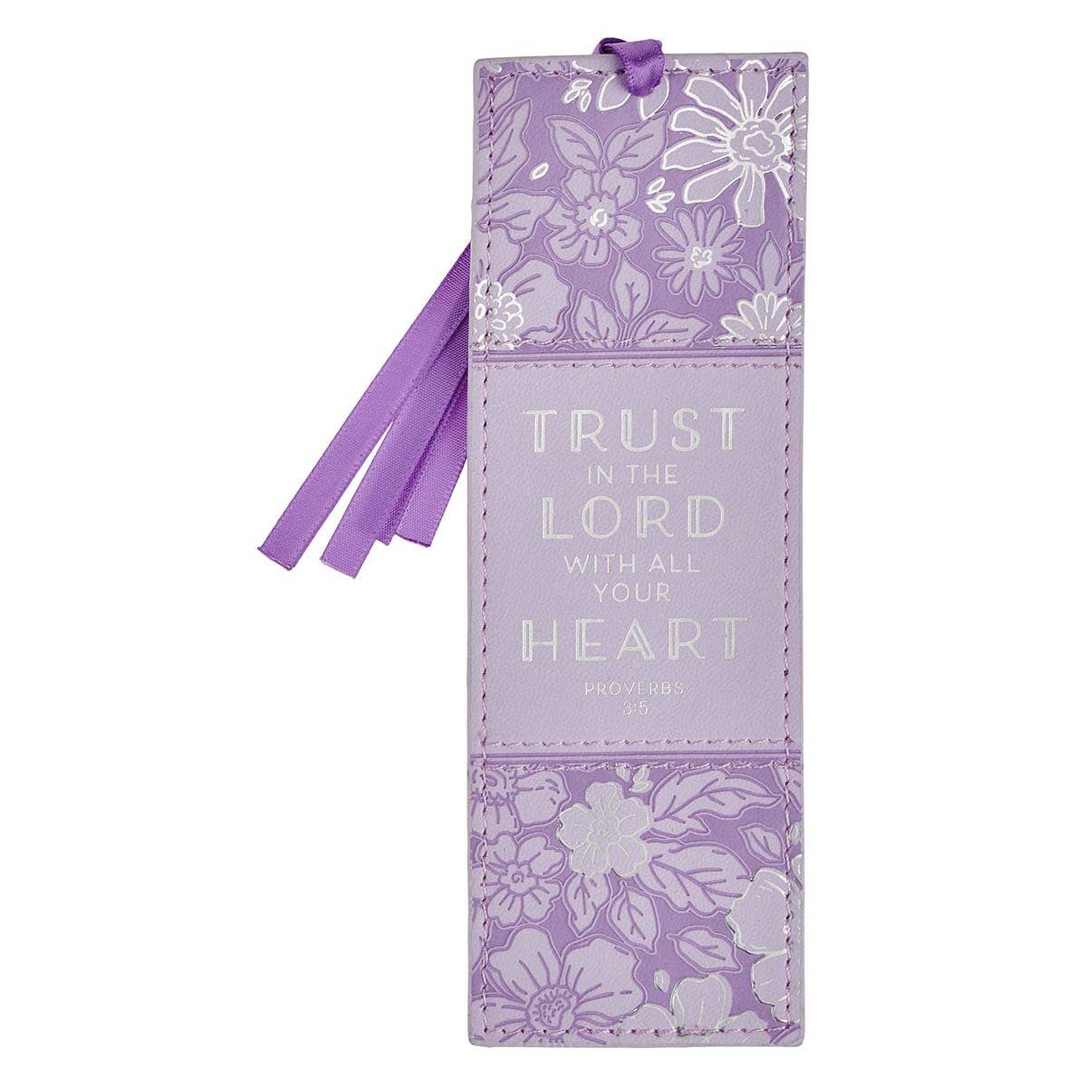Bookmark Faux Leather Lilac Trust In The Lord Prov. 3:5