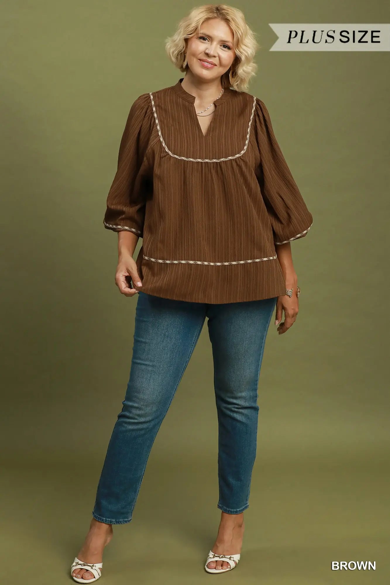 V-neck Mandarin Collared Top