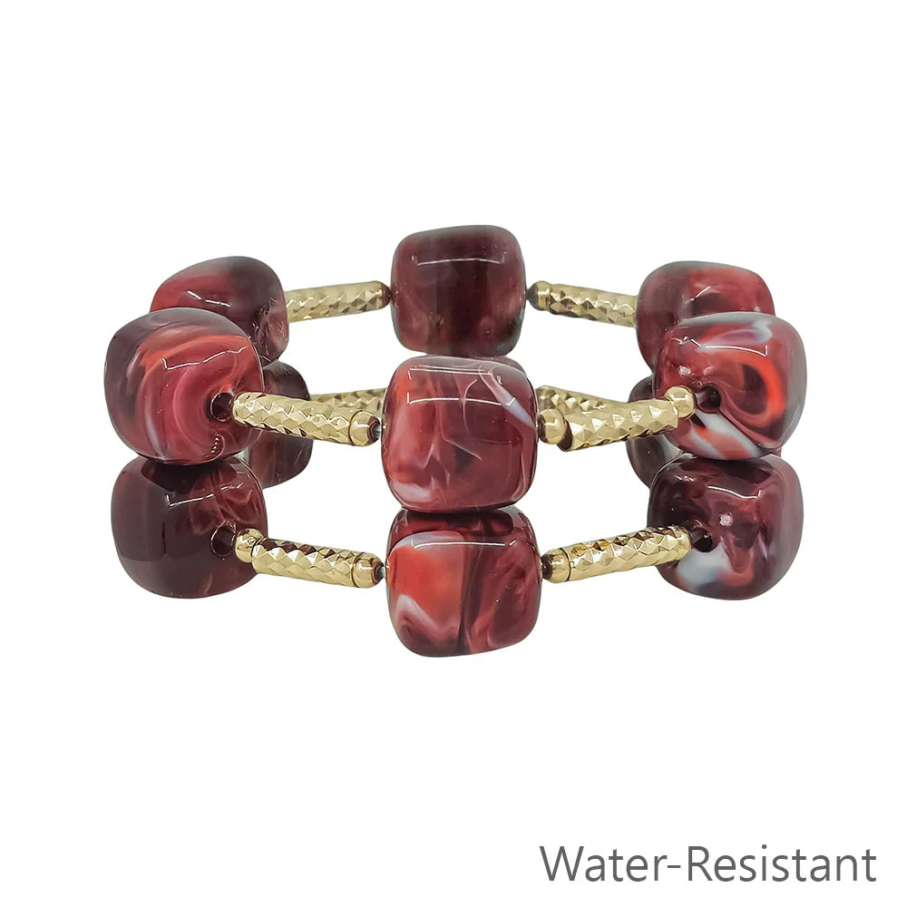 Beaded set of two stretch bracelet