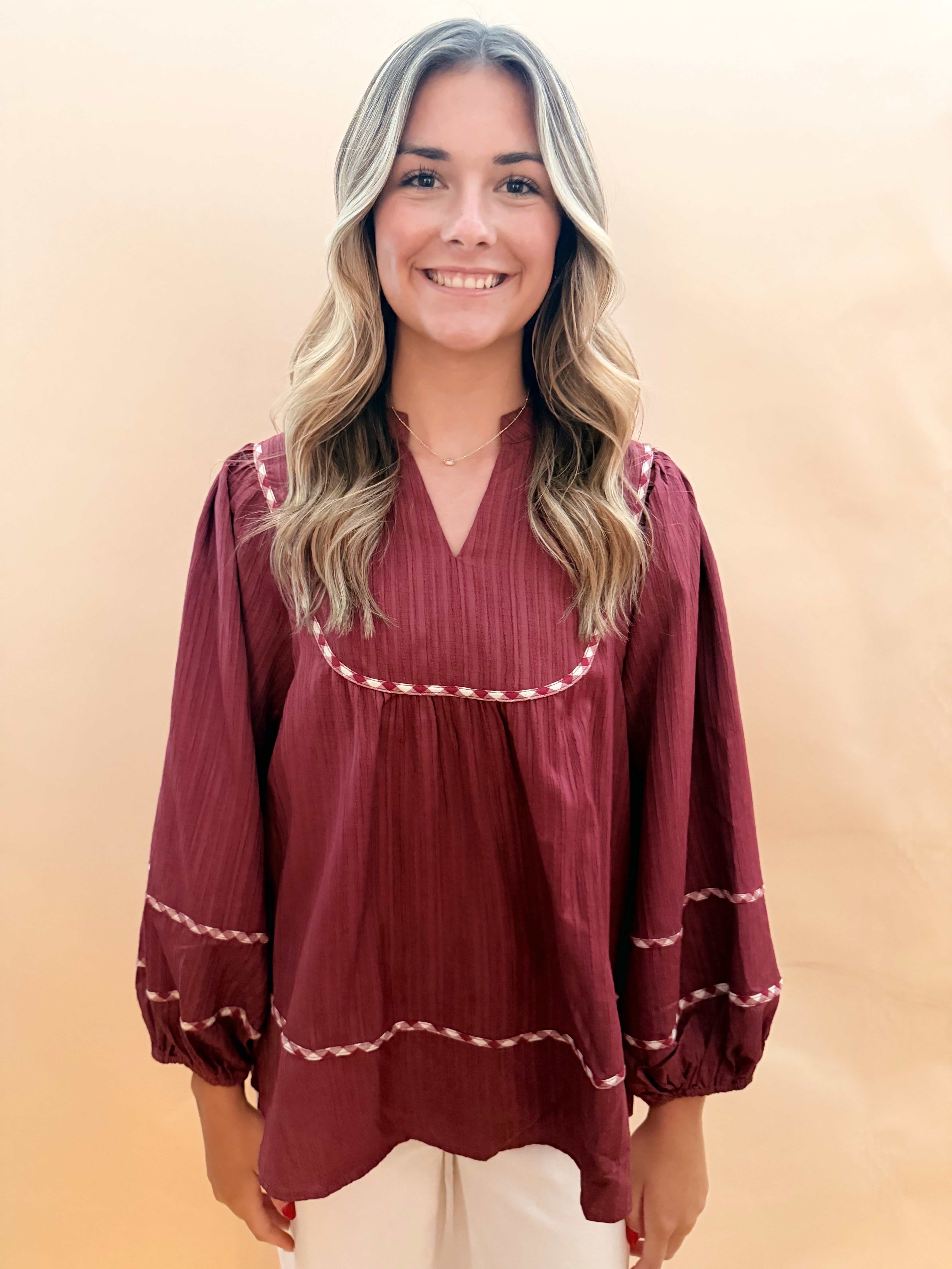 V-neck Mandarin Collared Top