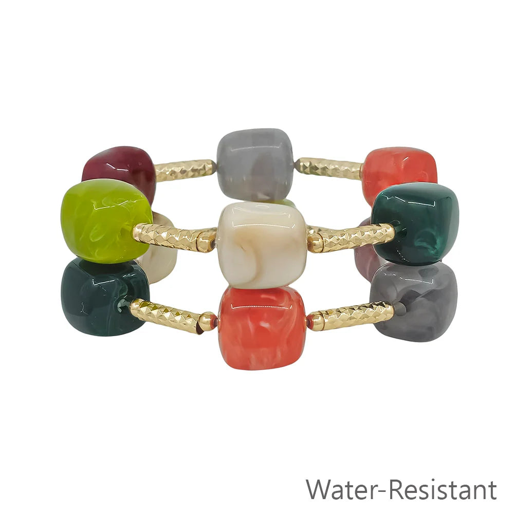 Beaded set of two stretch bracelet