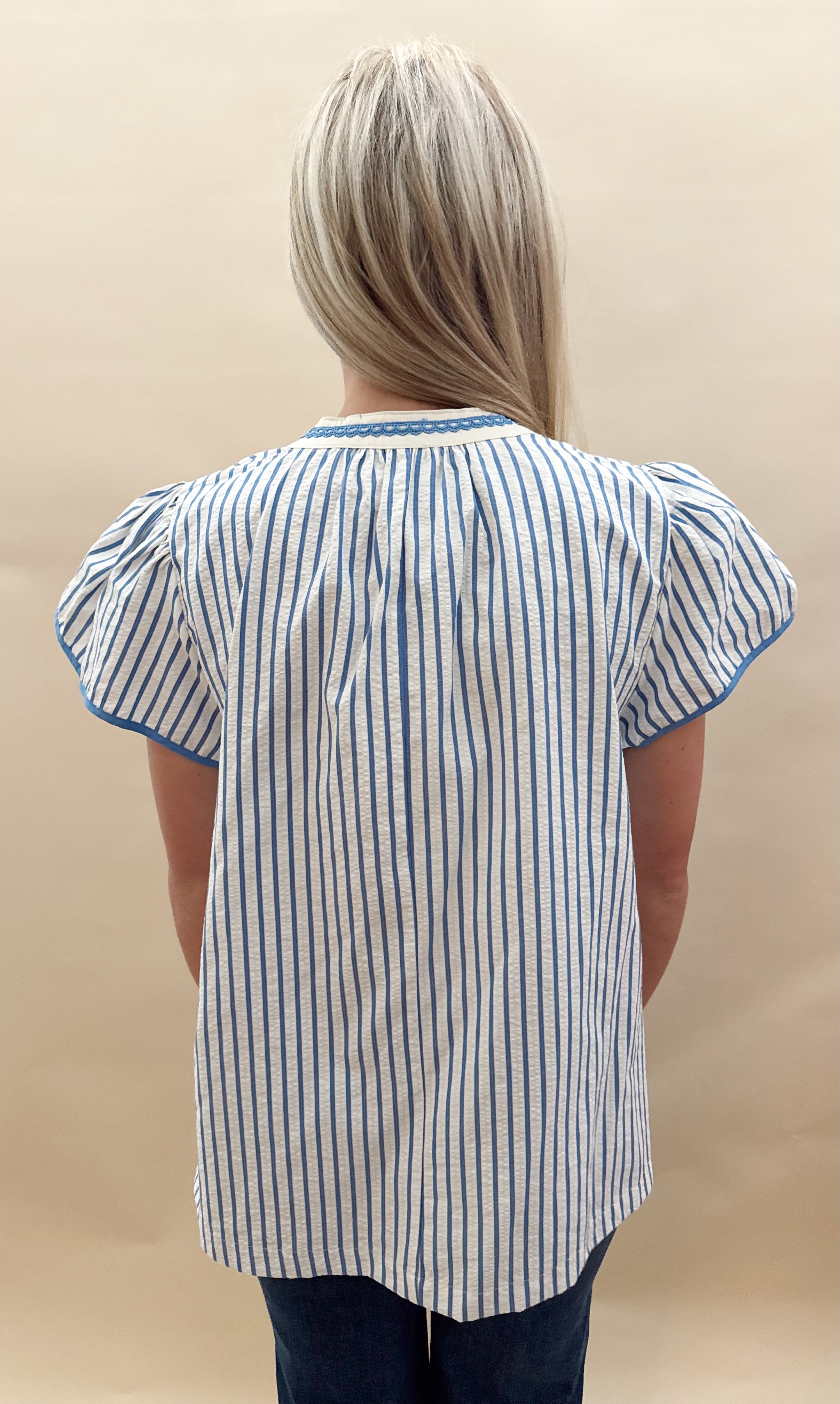 Blue striped shirt