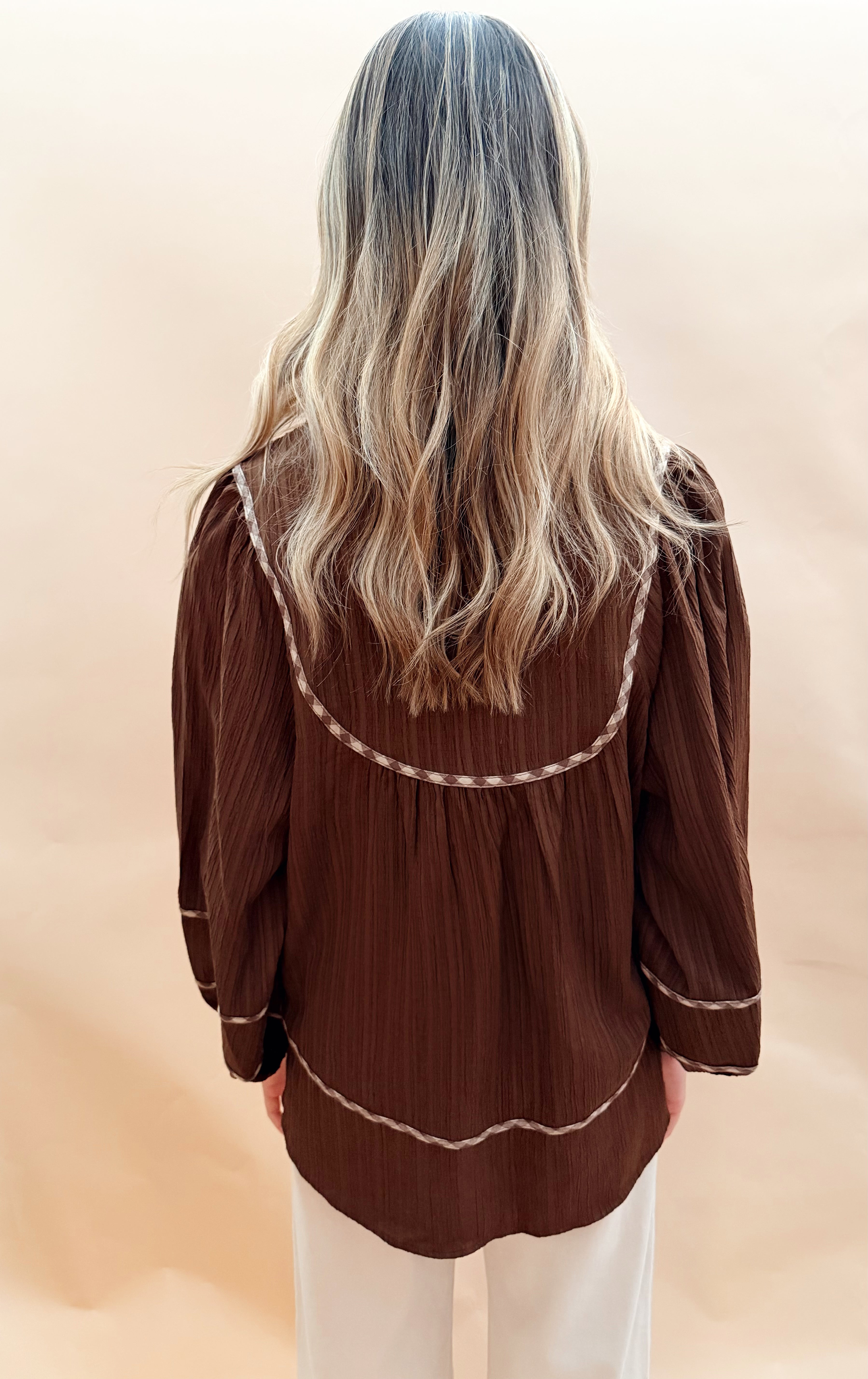 V-neck Mandarin Collared Top