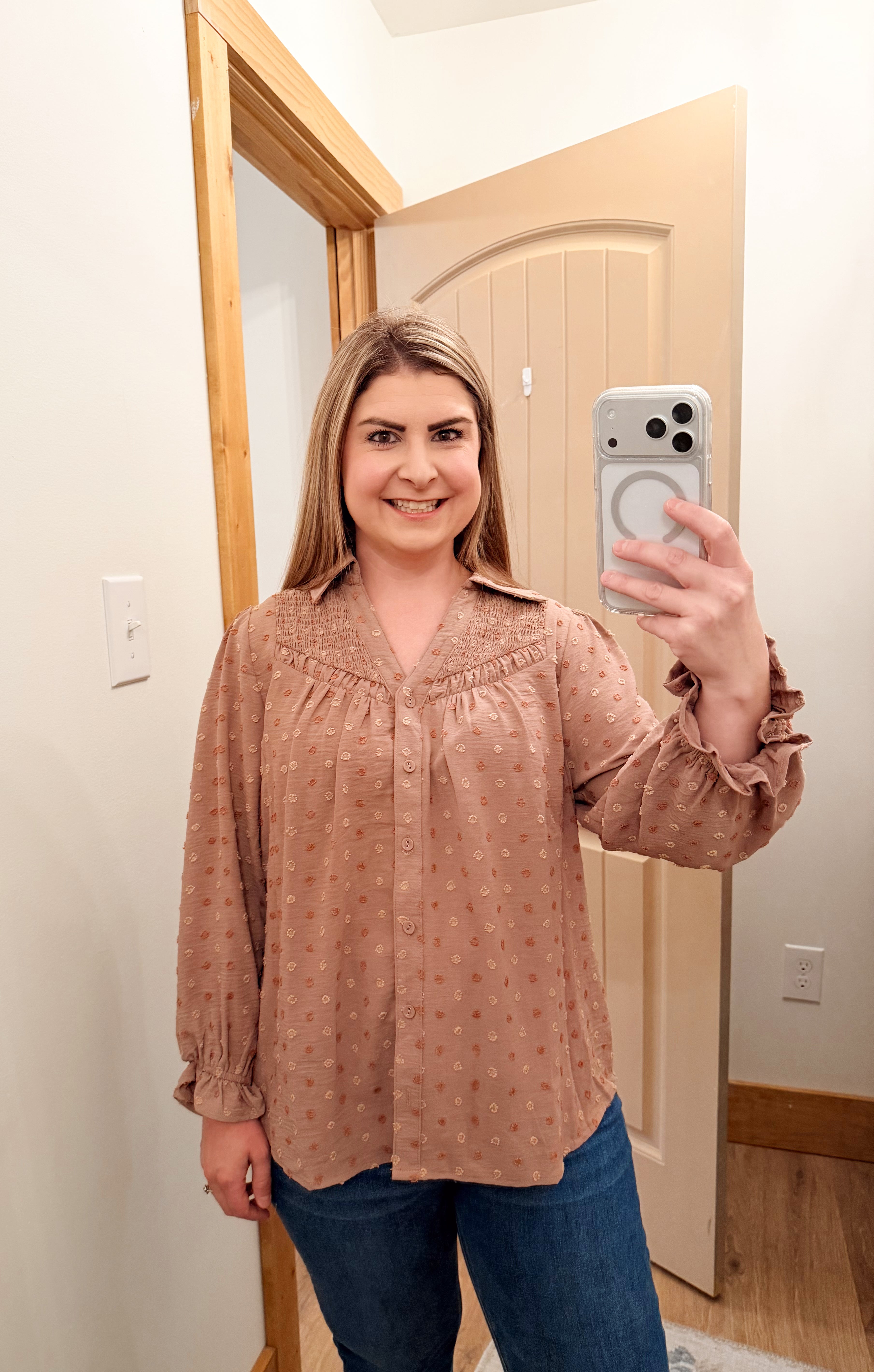 Collared button down blouse