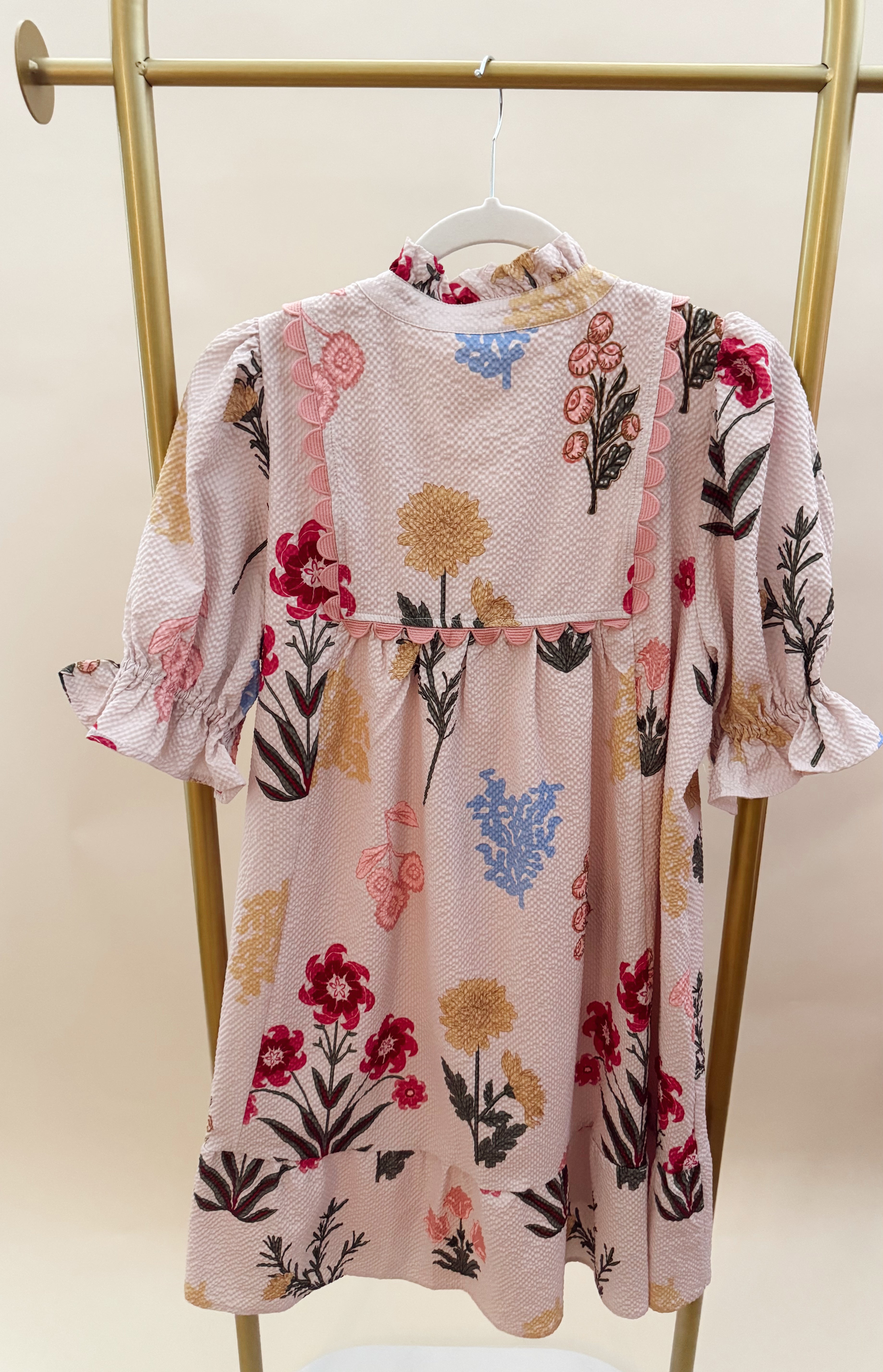 Light pink seersucker dress