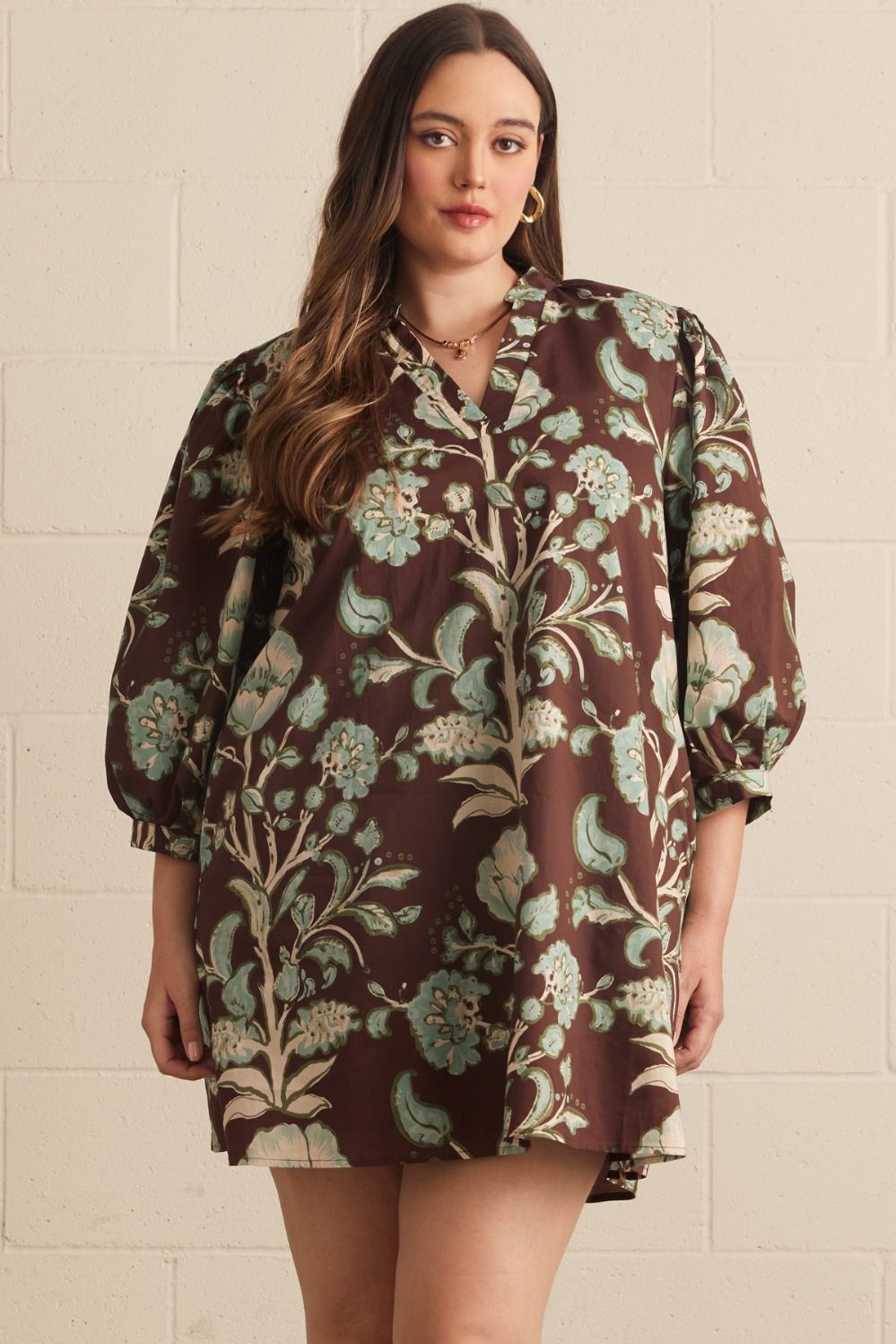 Vneck Knee Length Pattern Dress