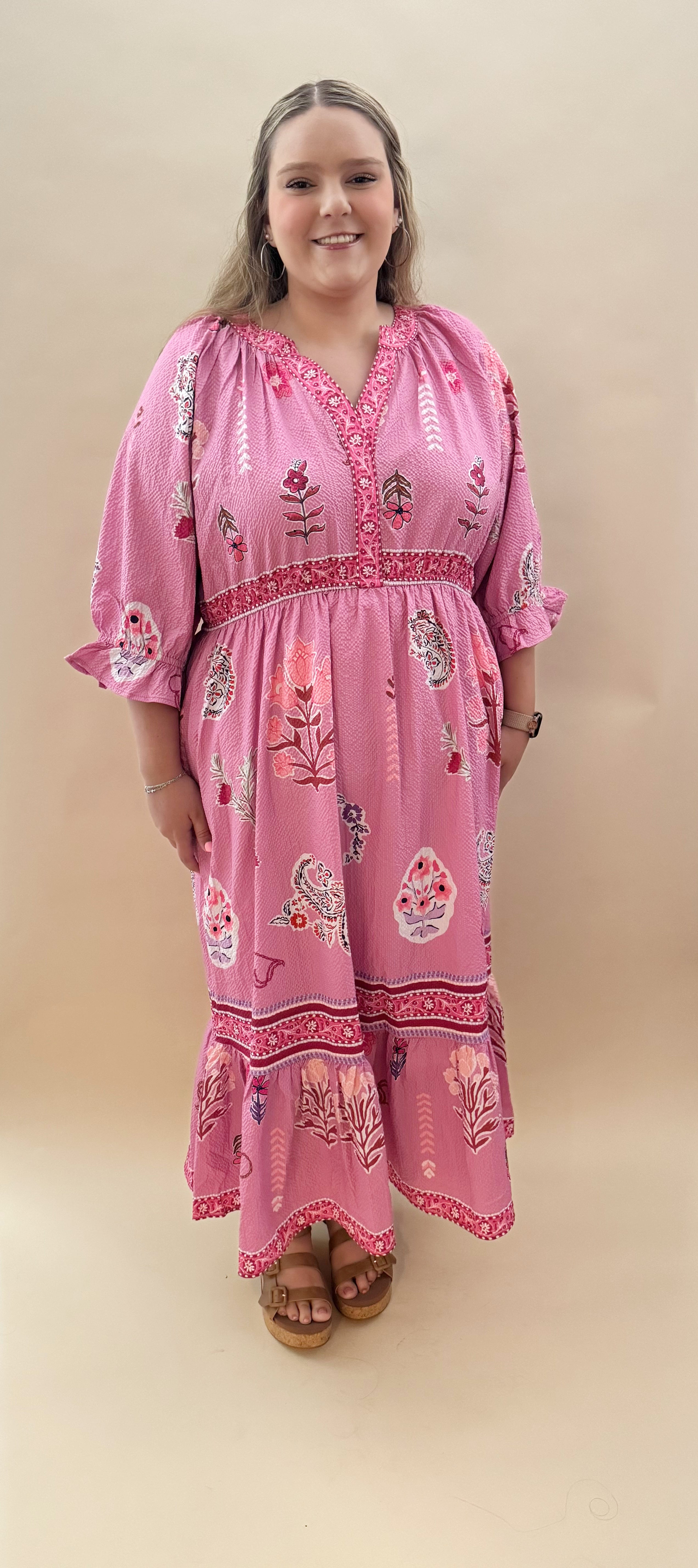 Pink floral maxi