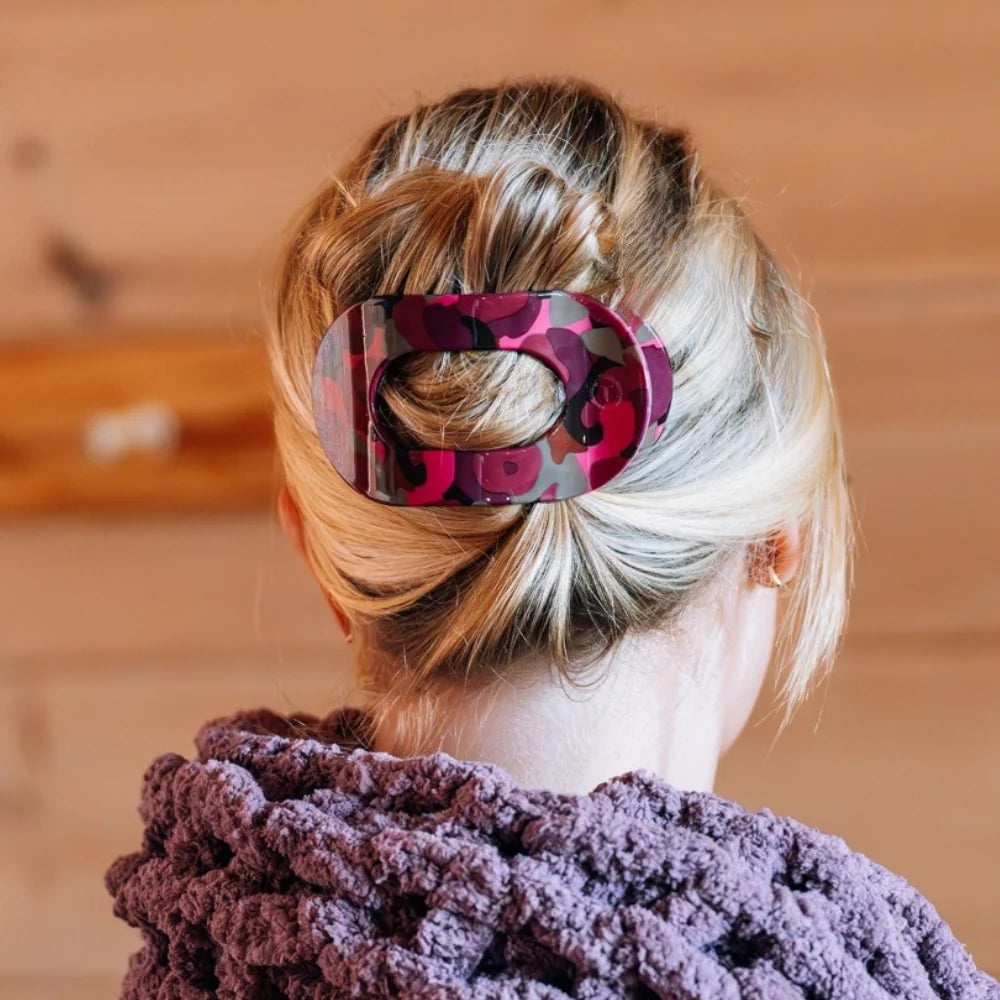 Teleties flat round hair clip