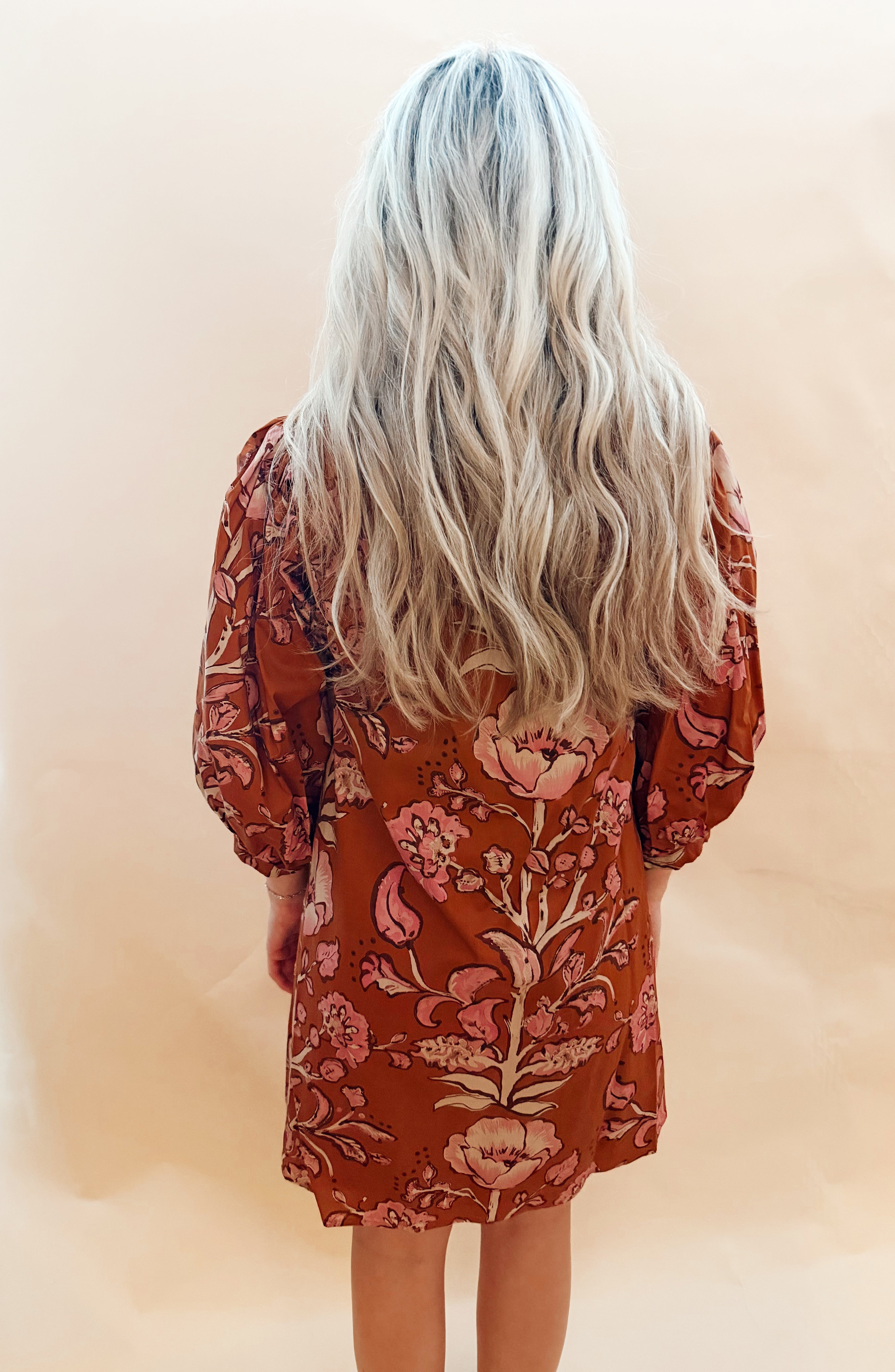 Vneck Knee Length Pattern Dress