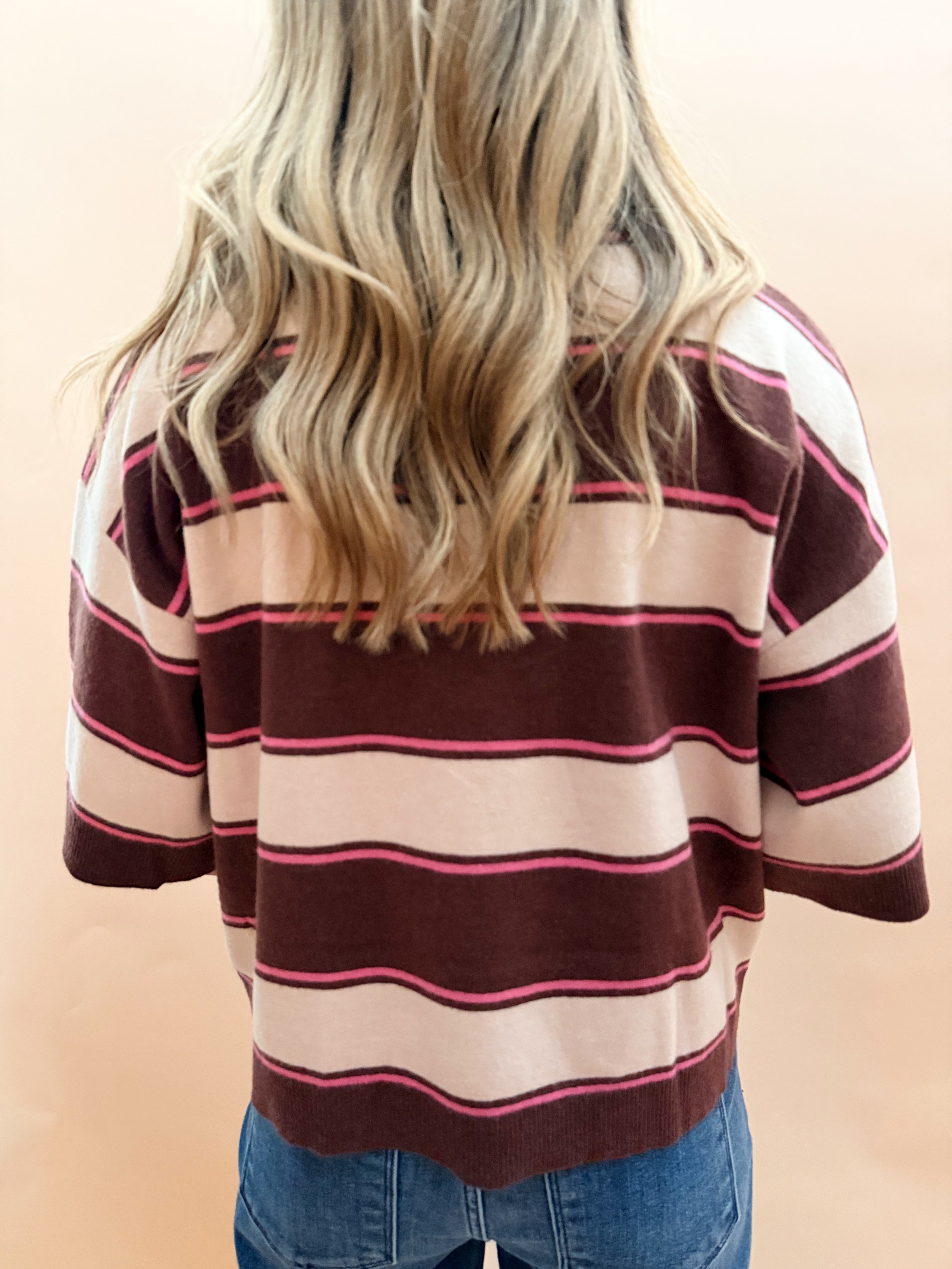 Striped Sweater with Collar