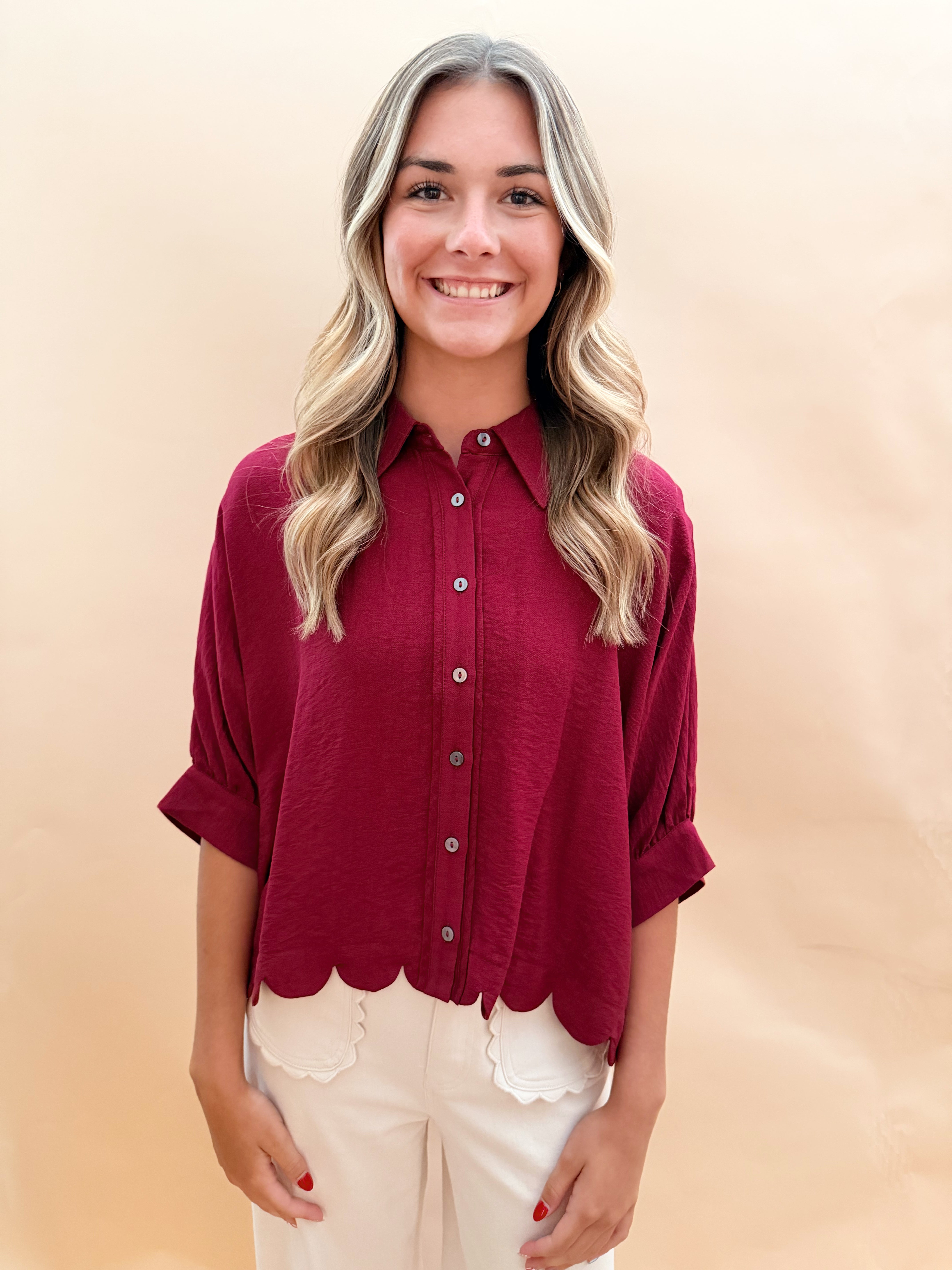 Scallop Bottom Blouse