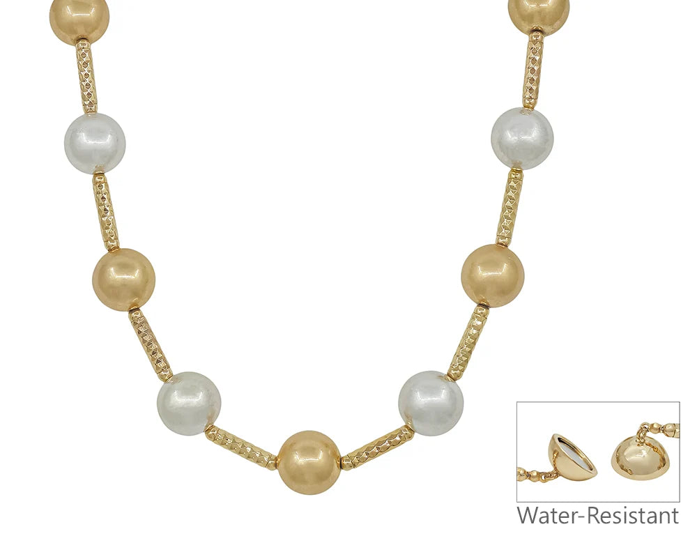Gold and silver necklace with magnetic closure