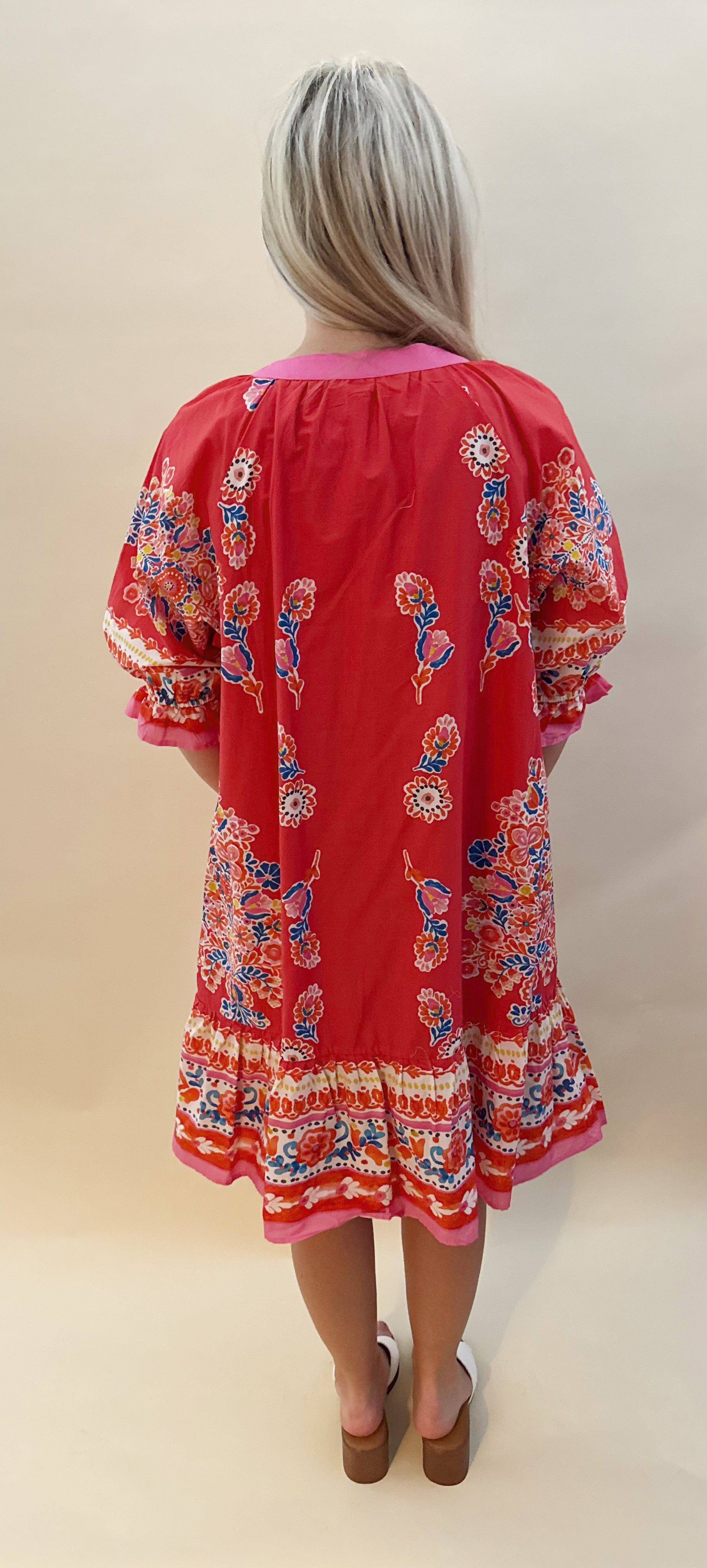 Coral pattern dress