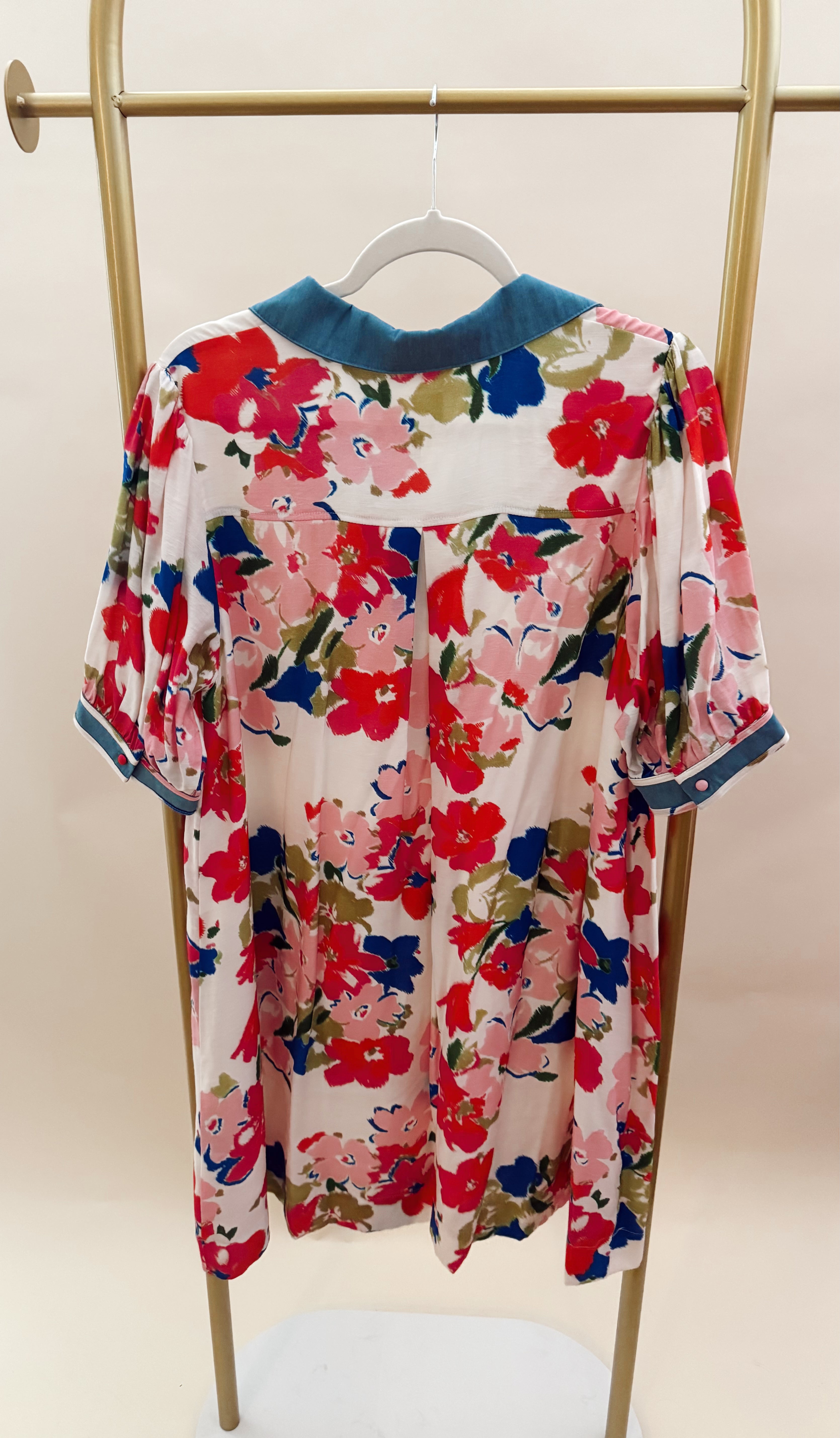 Floral dress with Jean trim