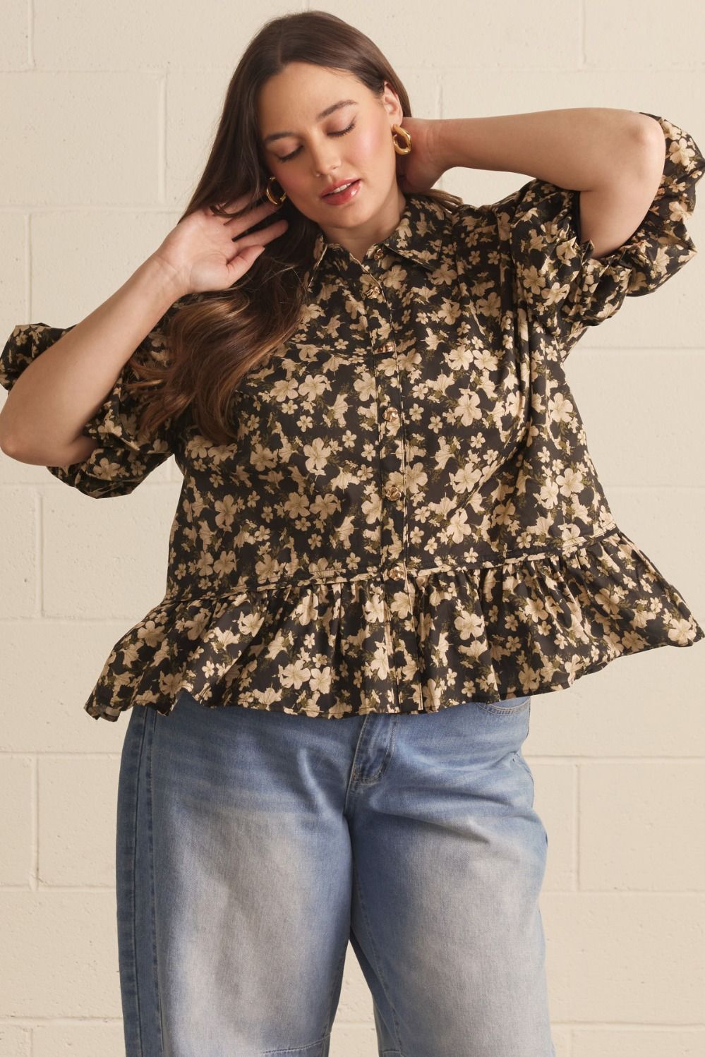 Floral Puff Sleeve Blouse