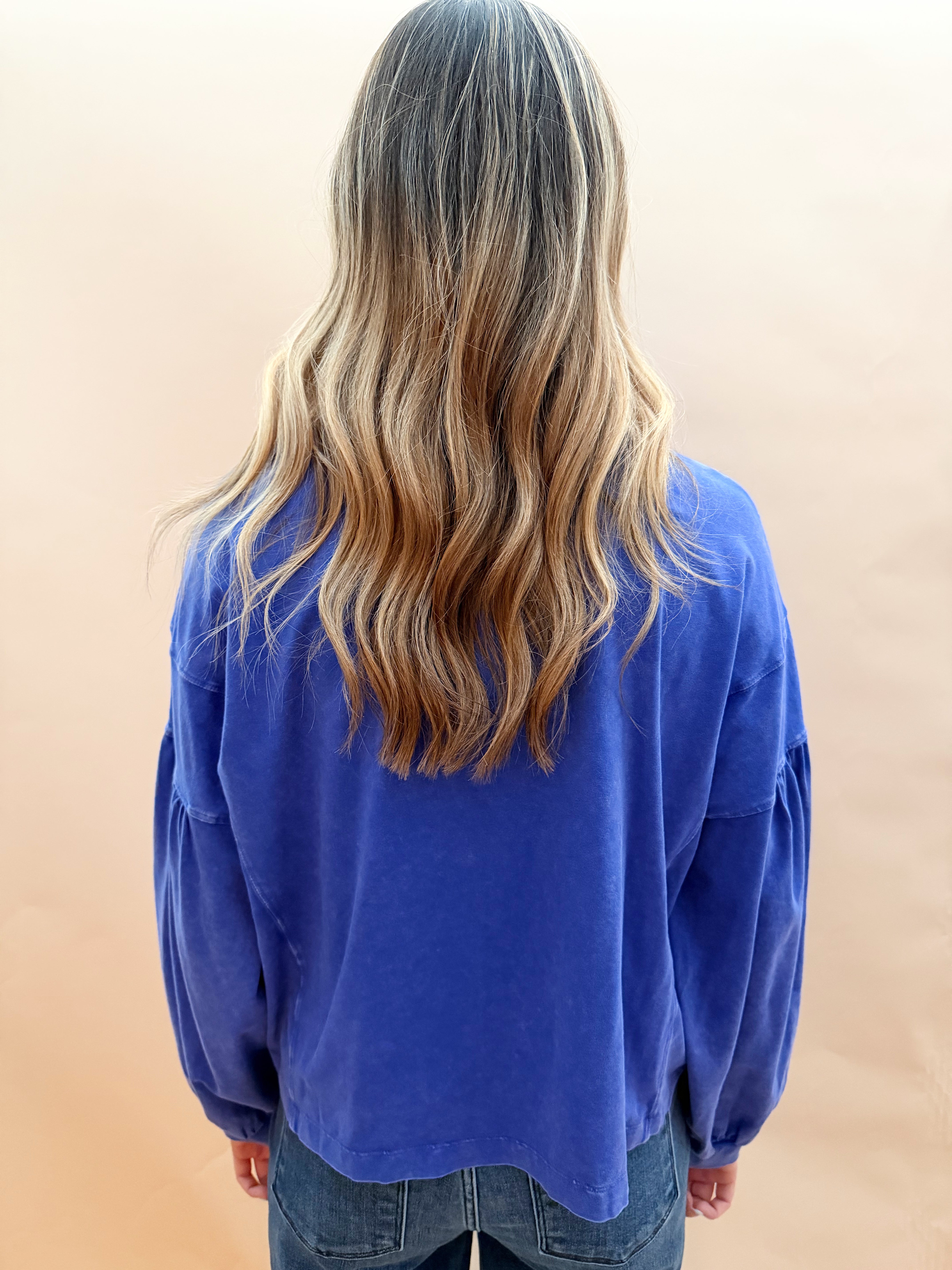 Puff Sleeve Long Sleeved Knit Top