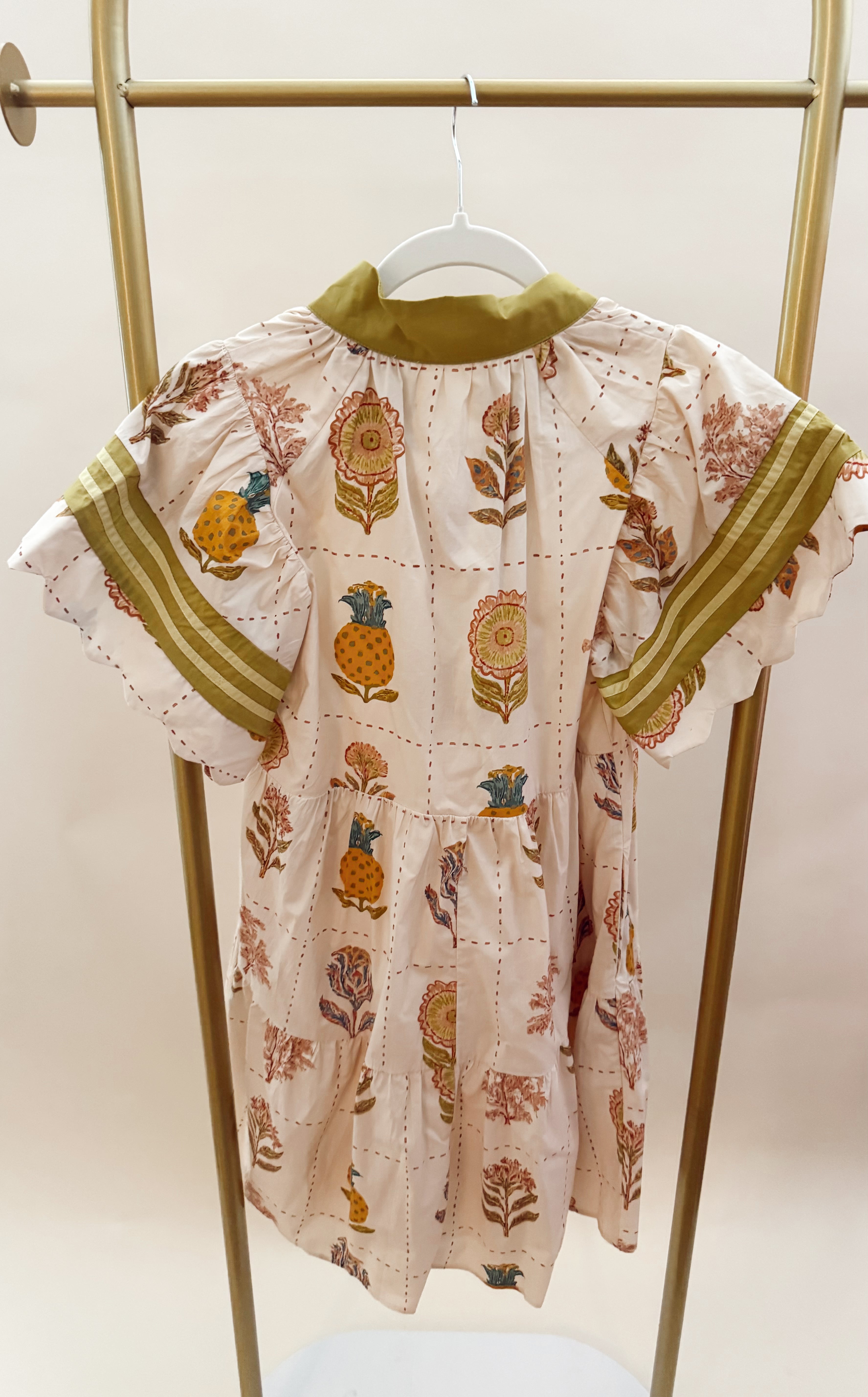 Ecru and Cream Floral Dress