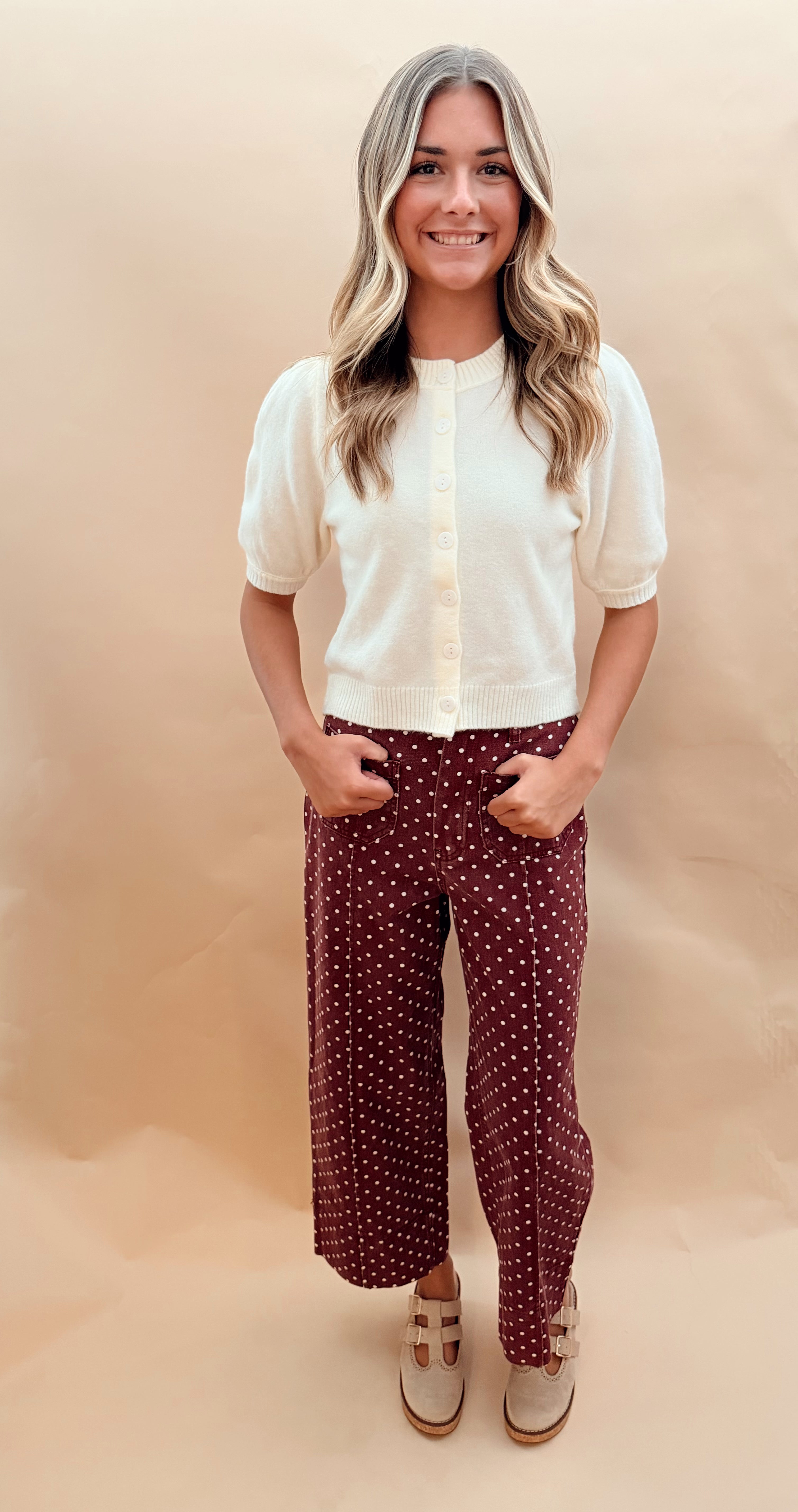 Wide Leg Polka Dot Pants