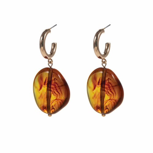 Stone hoop earring