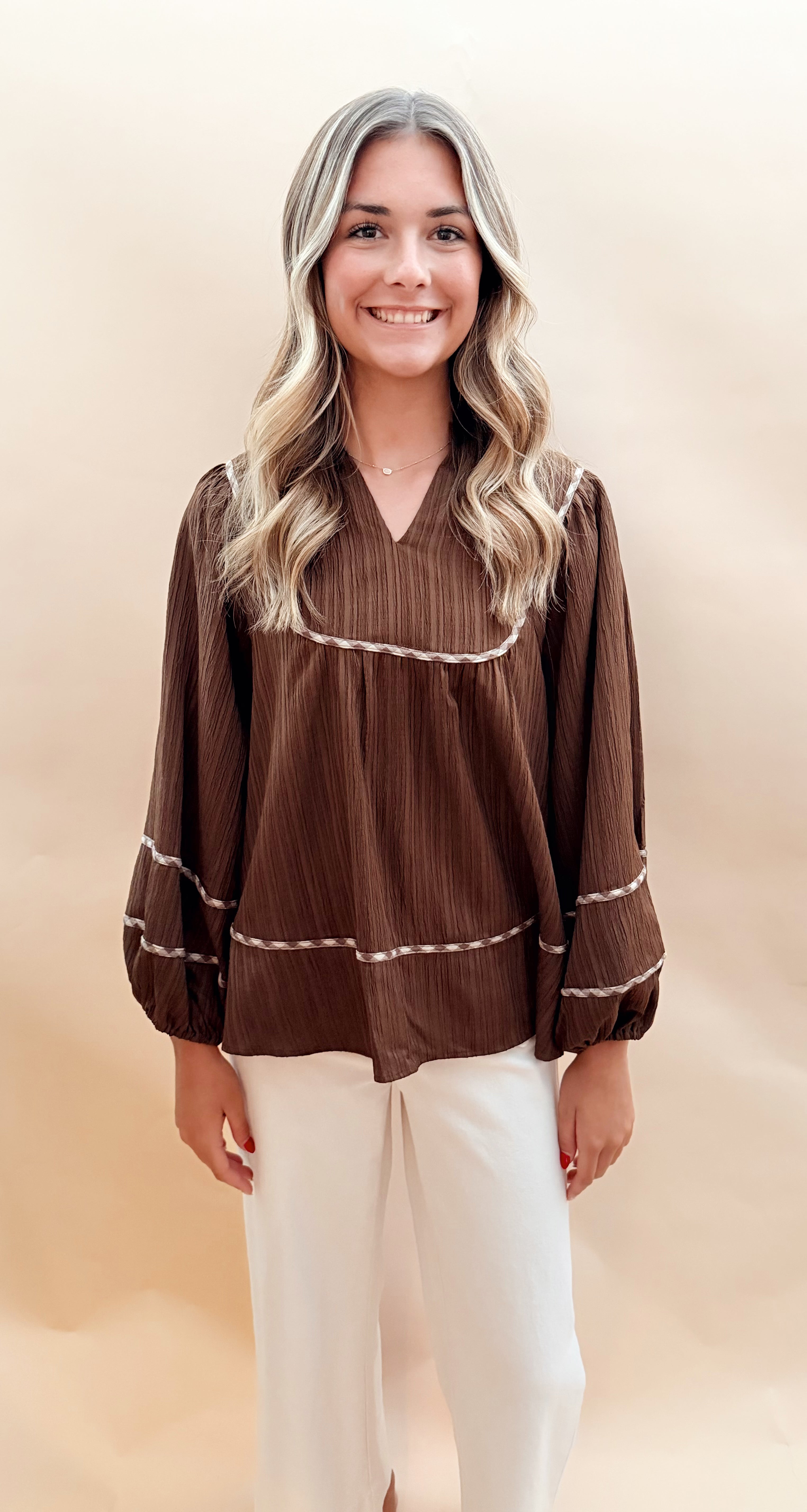 V-neck Mandarin Collared Top