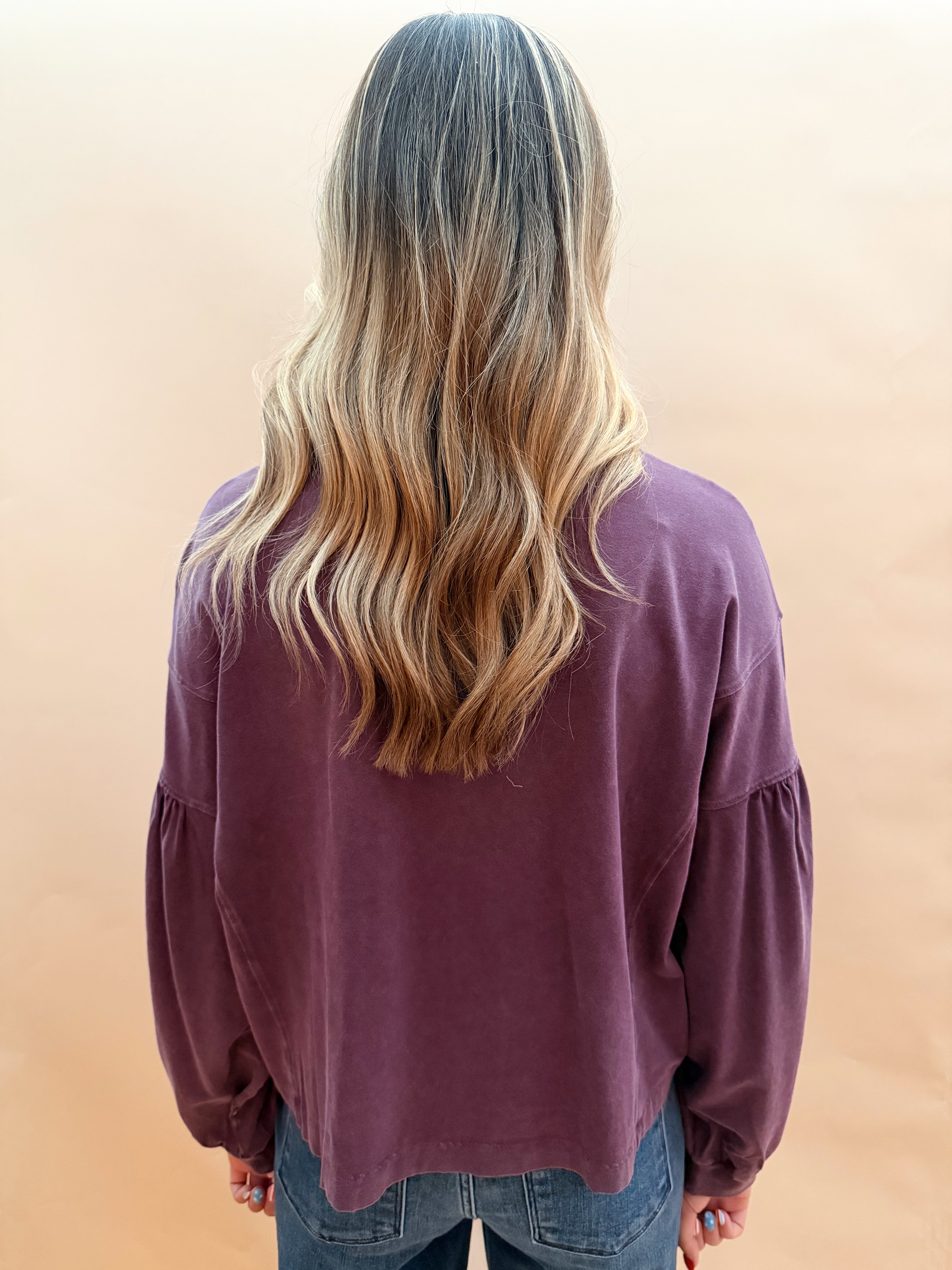 Puff Sleeve Long Sleeved Knit Top