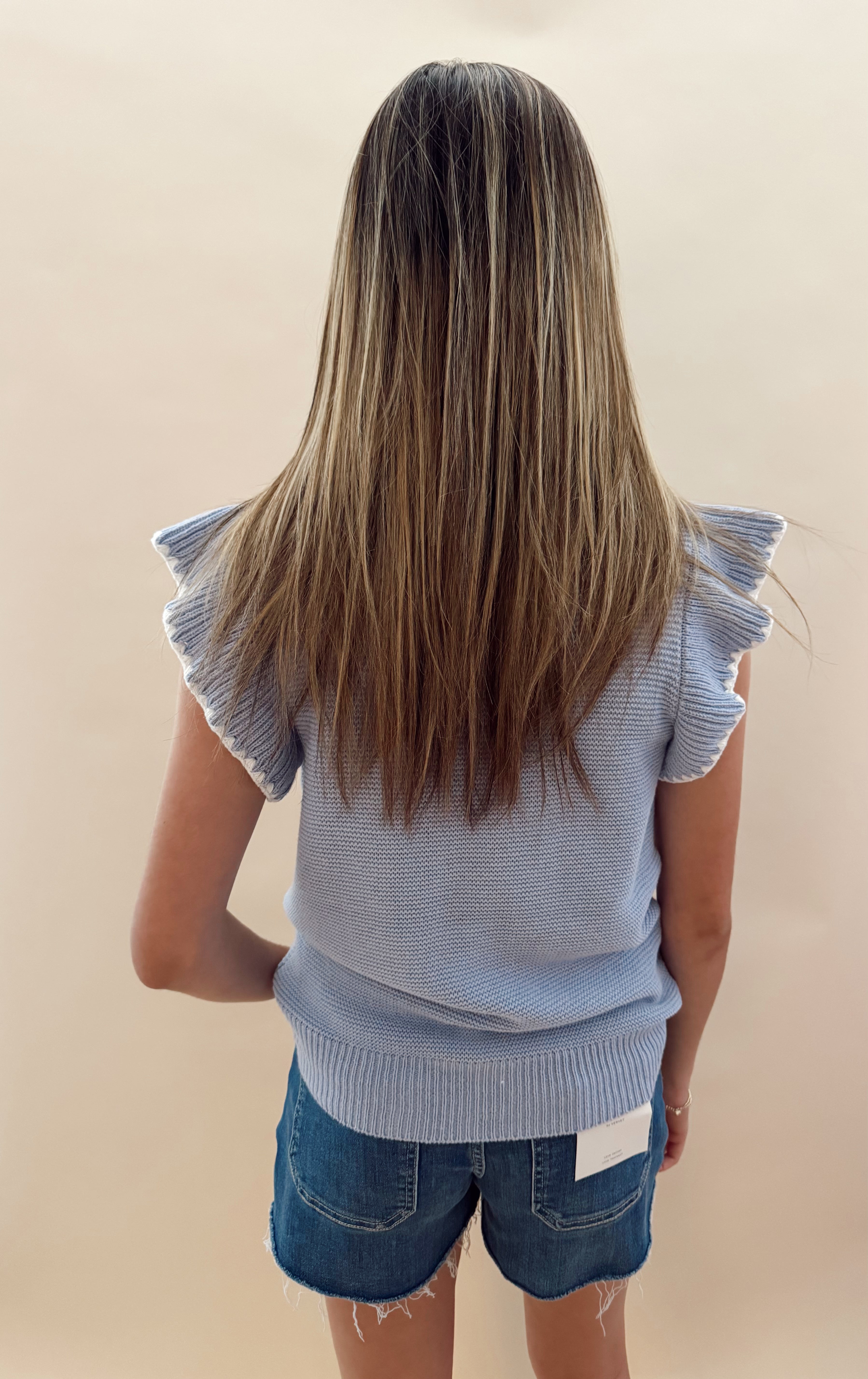 Light blue knit top