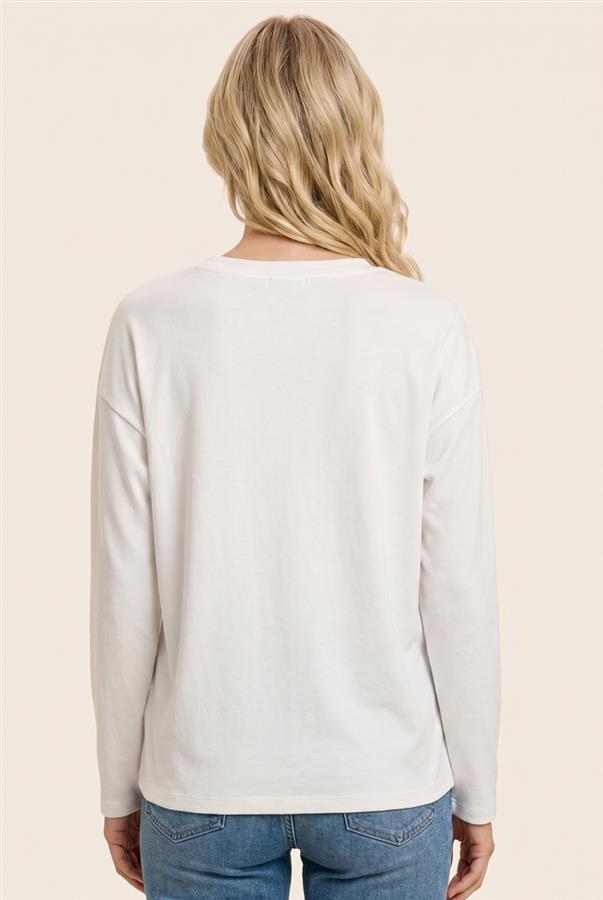 Long sleeve v split neck
