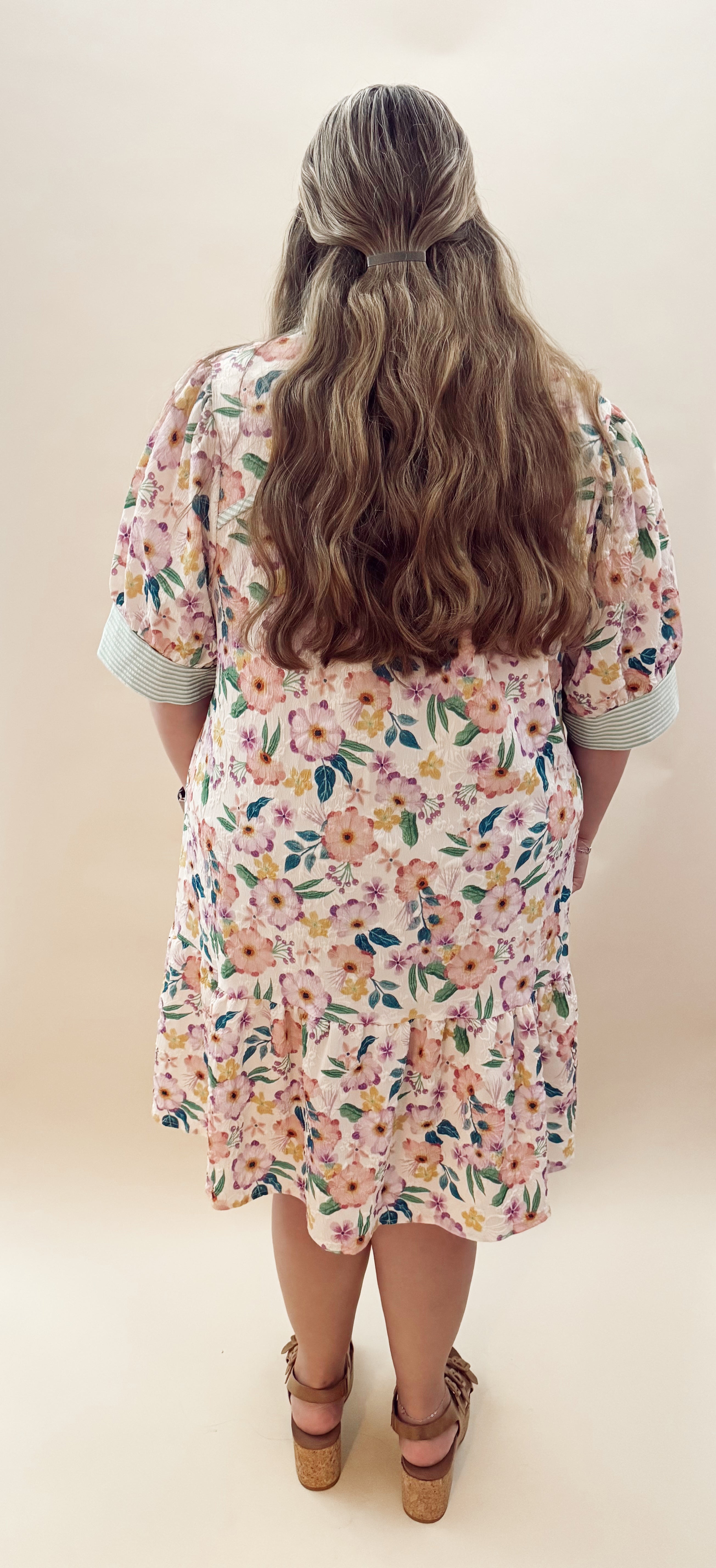 Pastel multicolored floral dress