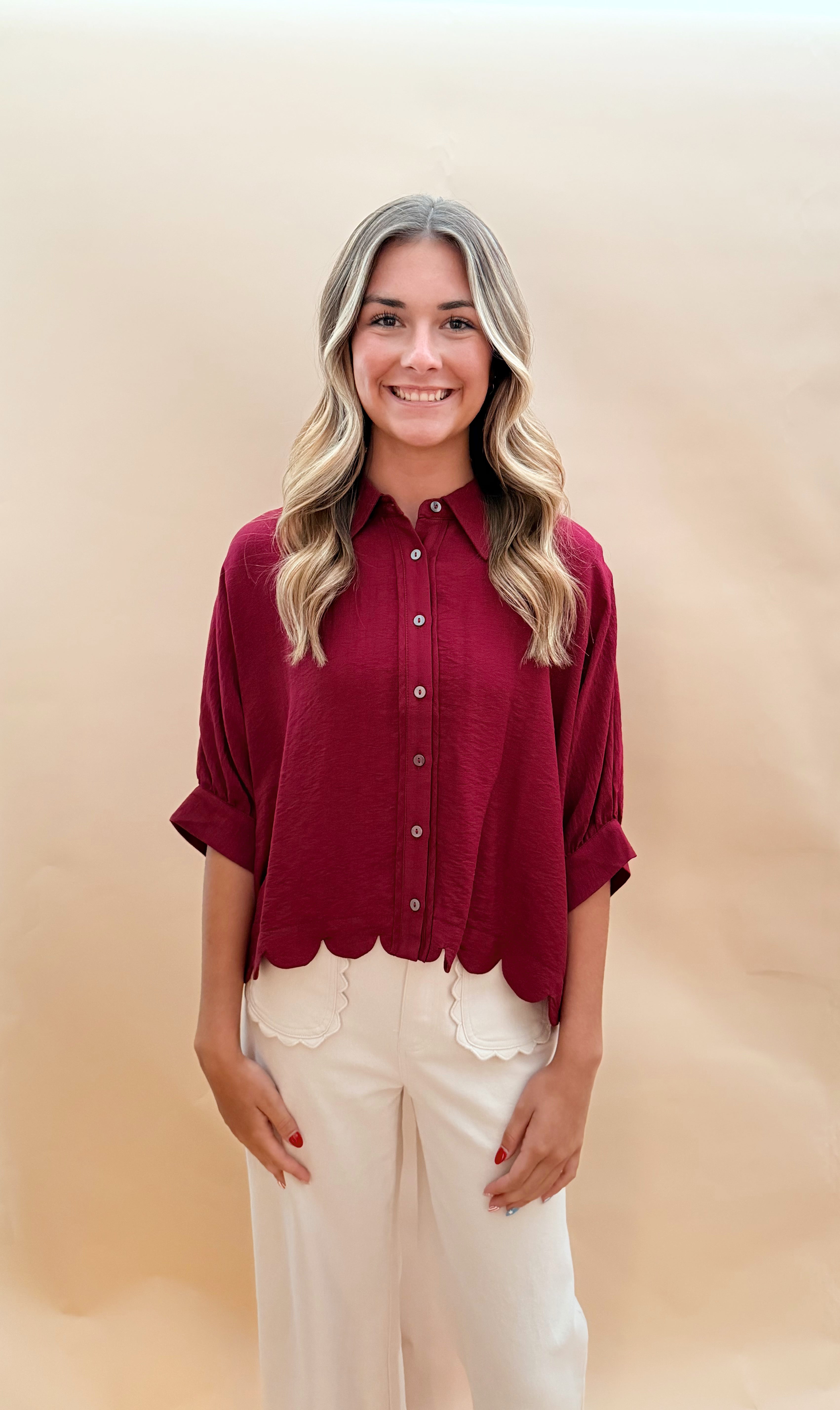 Scallop Bottom Blouse