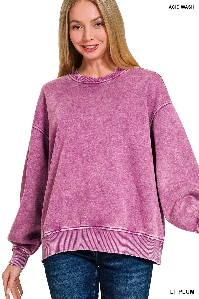 Snow Wash Fleece Oversized Pullover