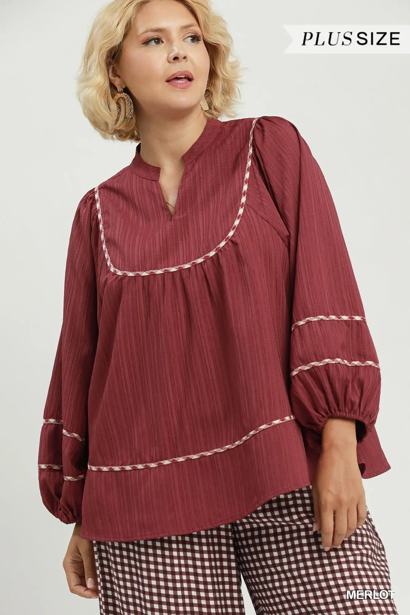 V-neck Mandarin Collared Top