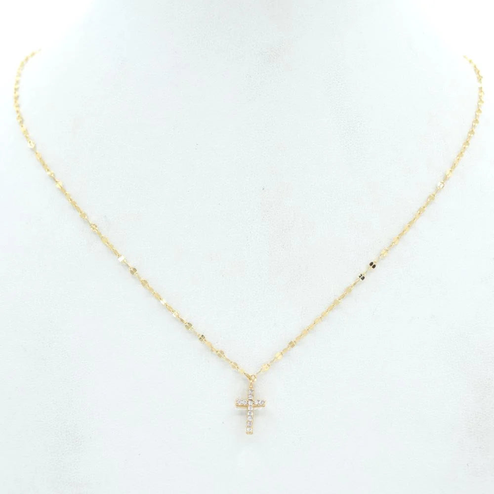 Rhinestone cross necklace