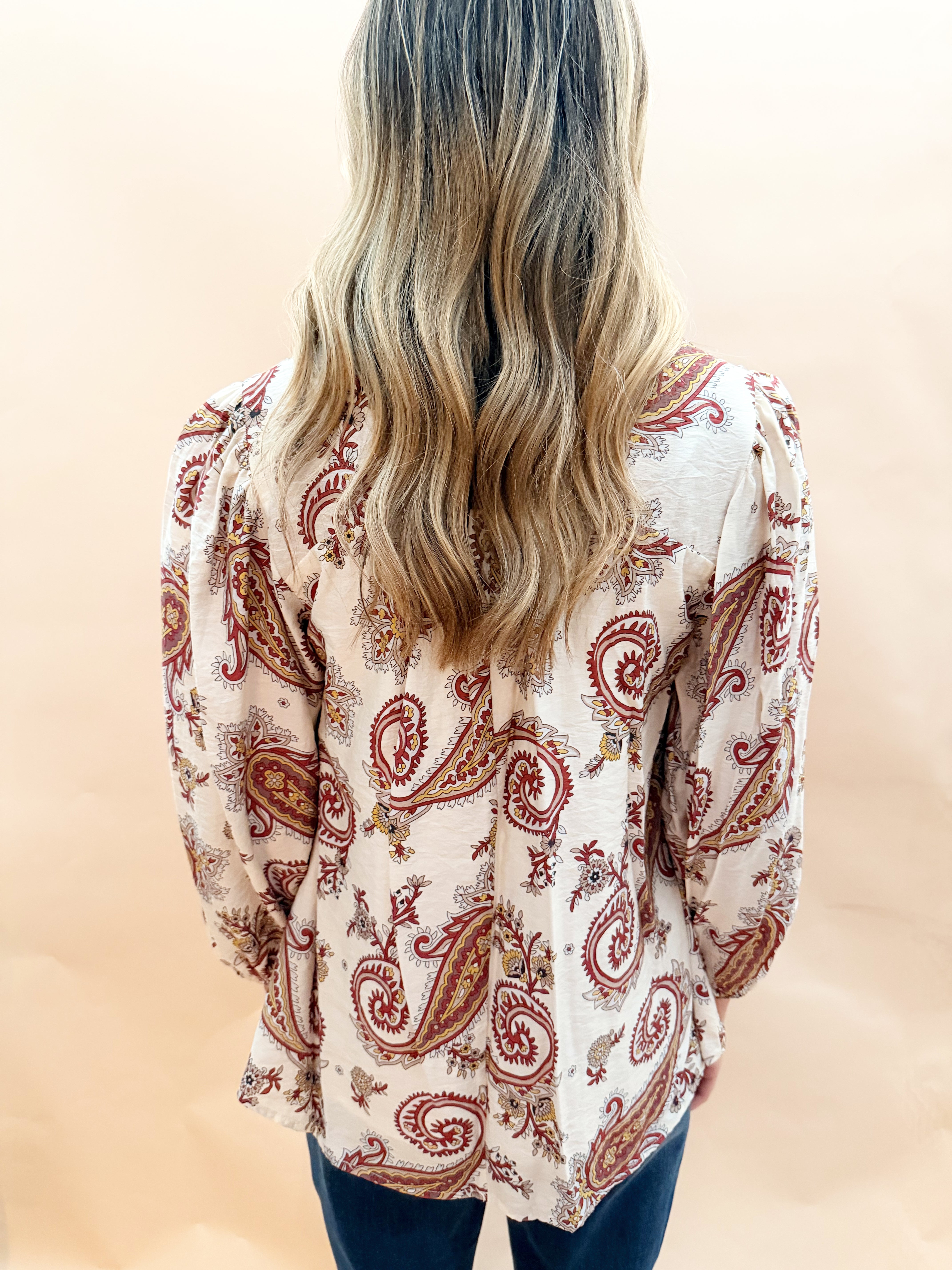 Paisley print long sleeve top
