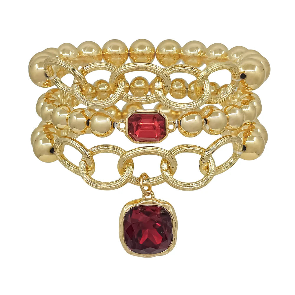 Crystal stone stretch bracelet
