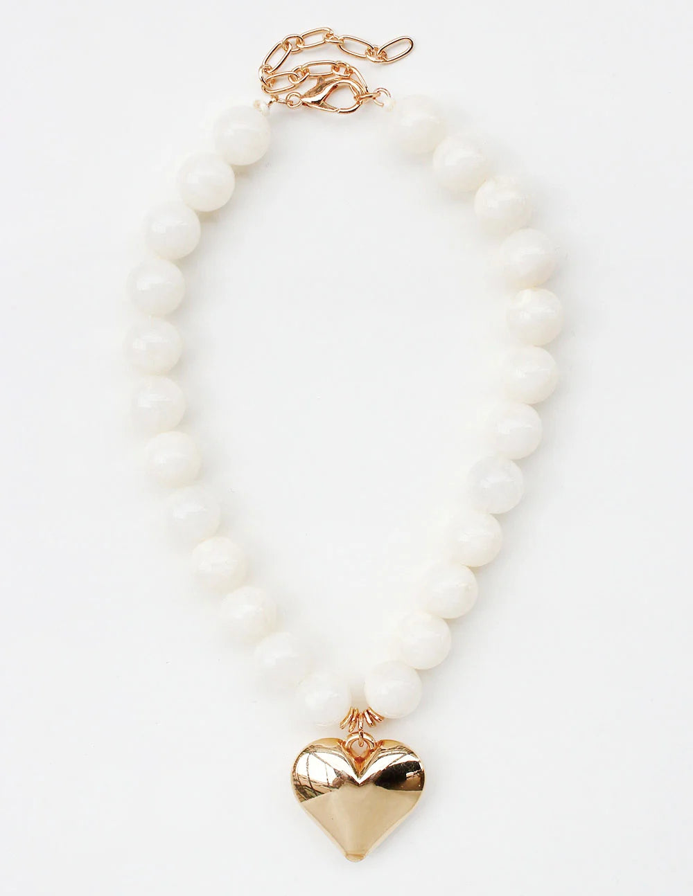 Beaded with gold heart necklace