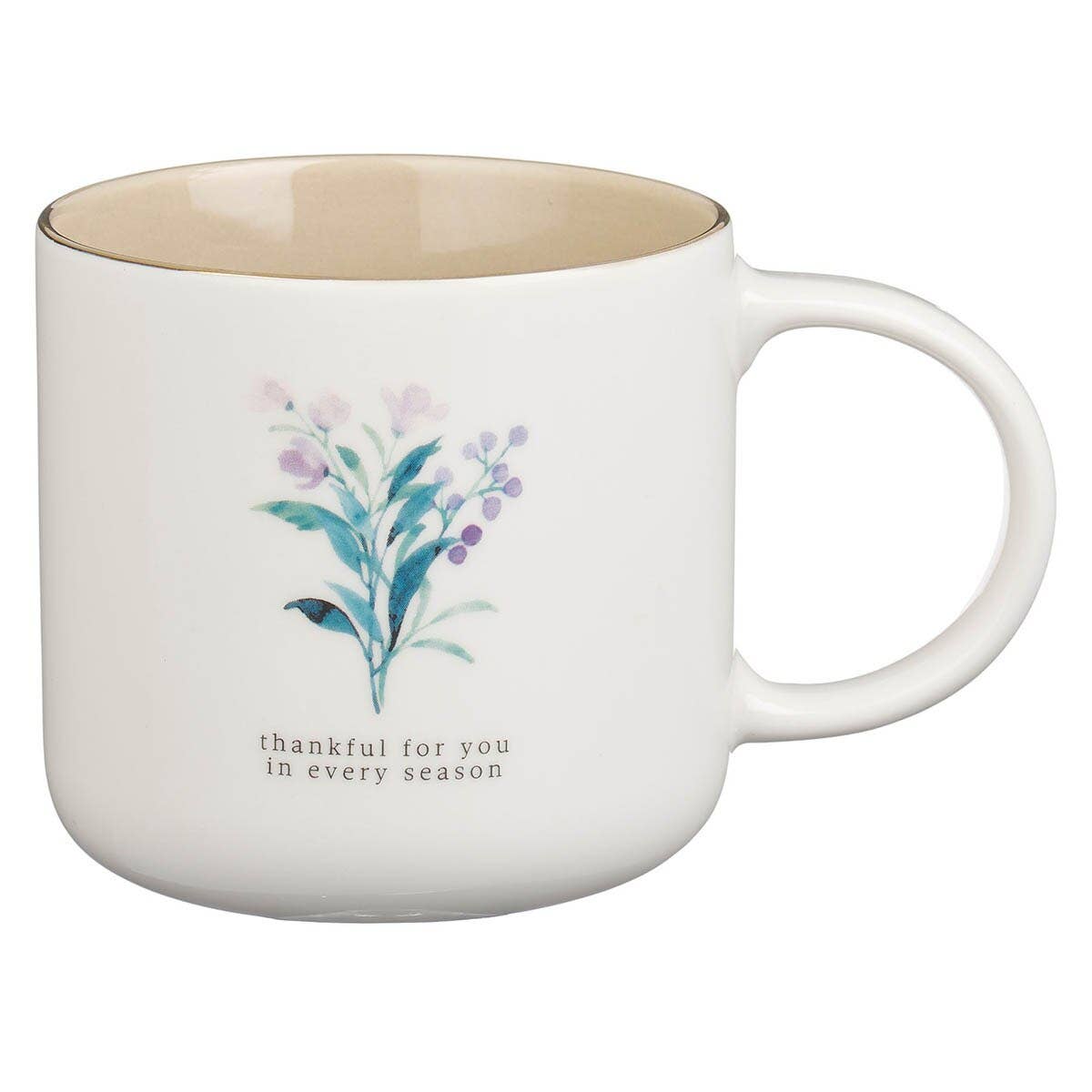 Mug Set 4 pc Cream Taupe Thinking Of You