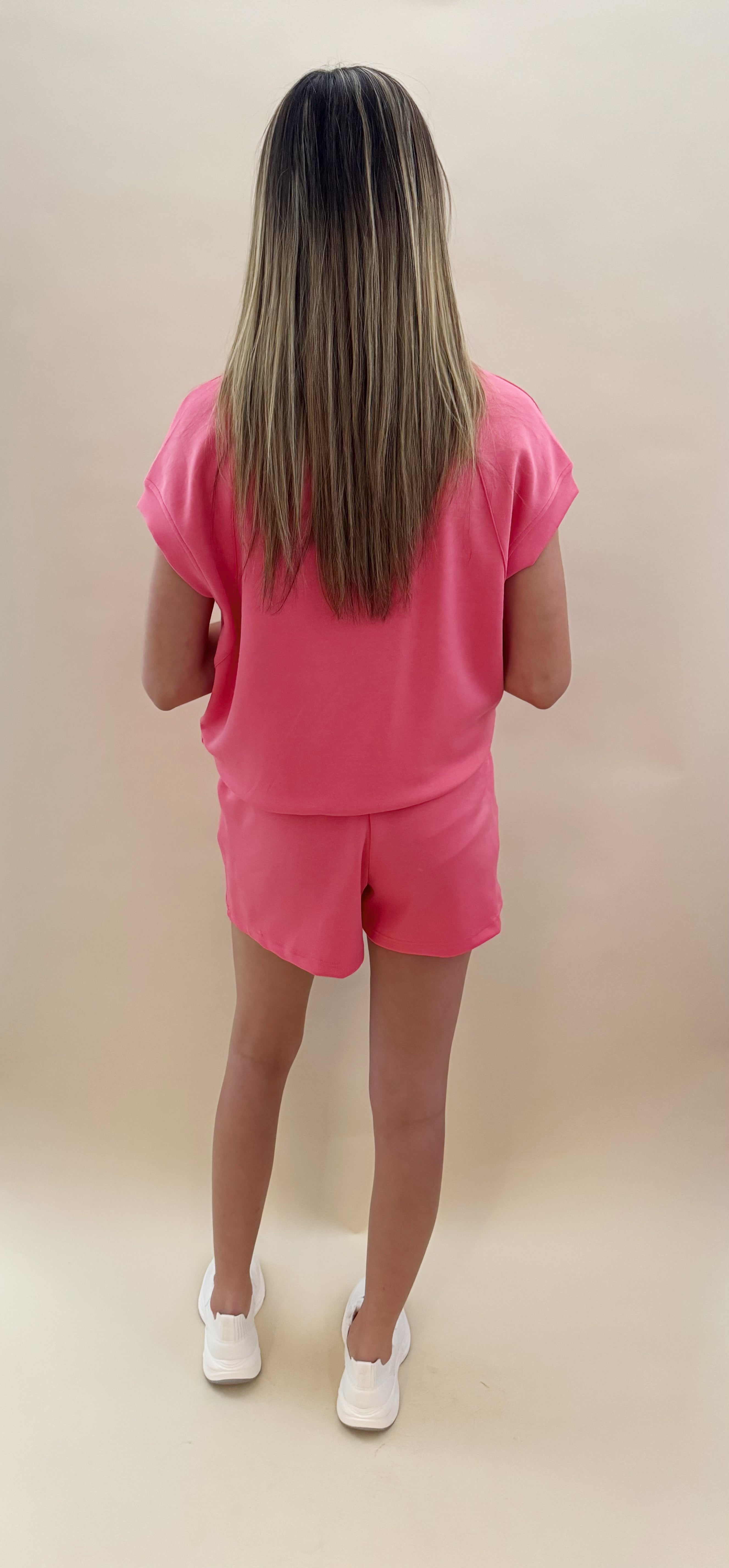 Pink short and top set