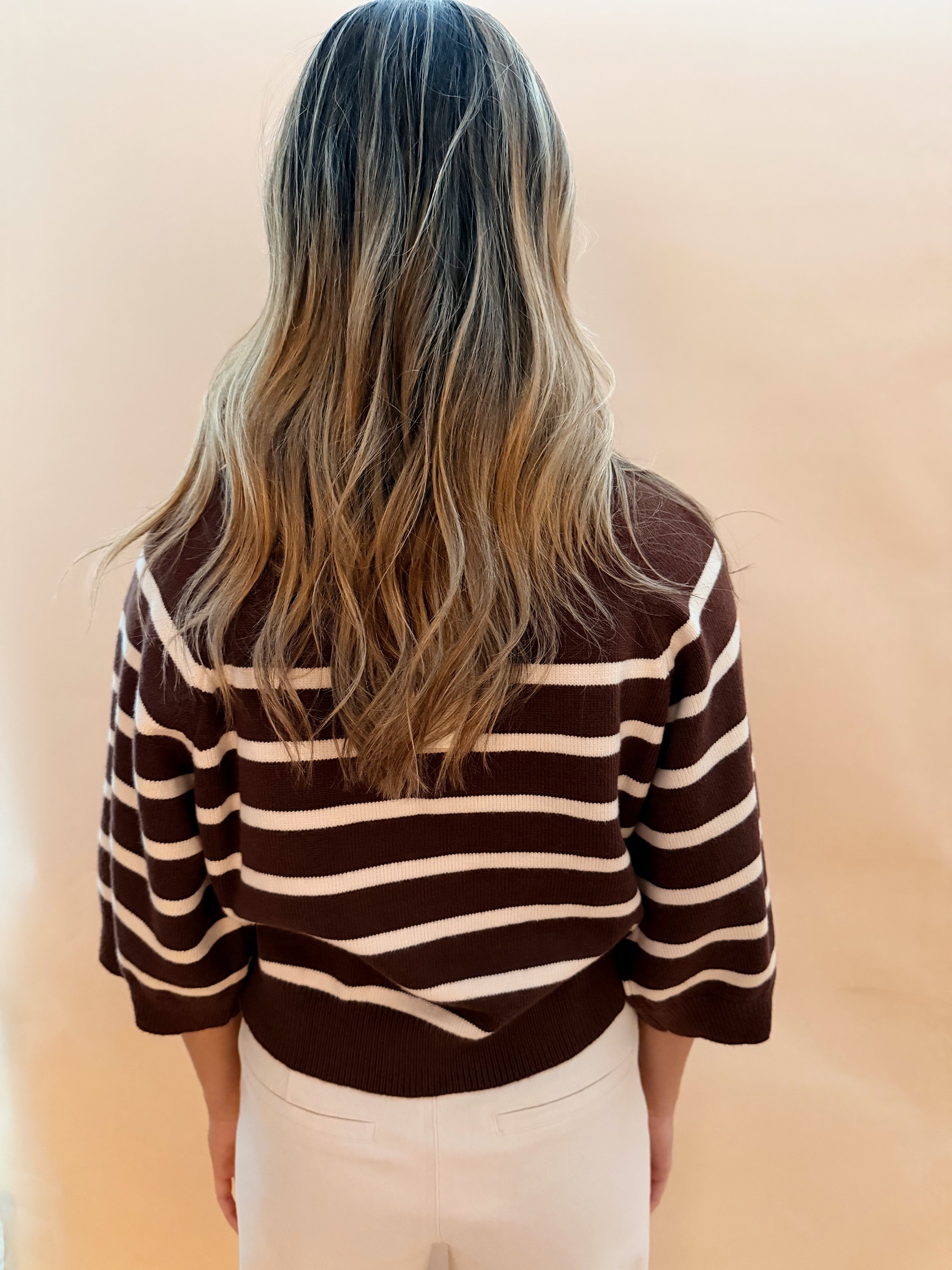 Striped Short Sleeved Sweater