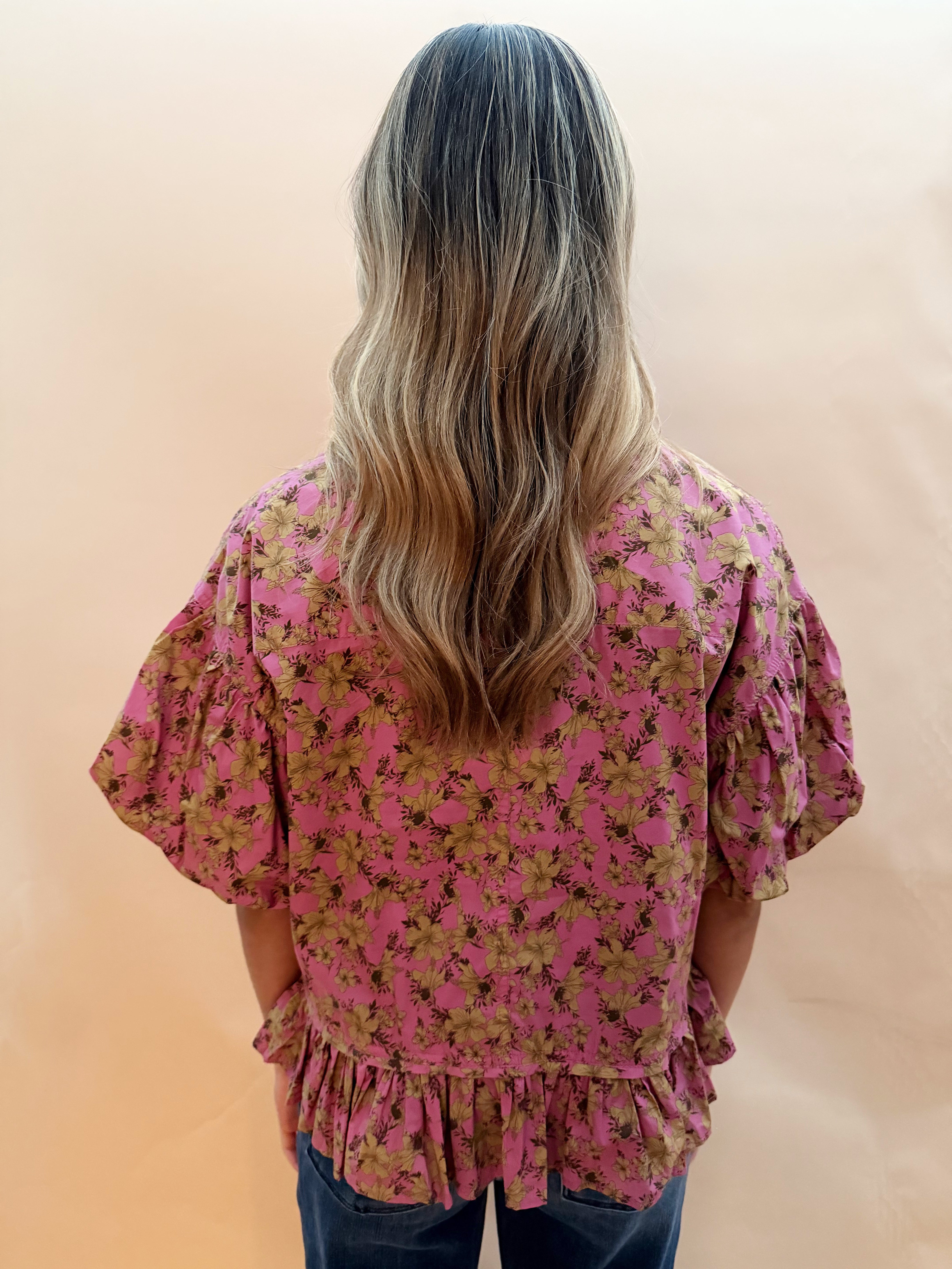 Floral Puff Sleeve Blouses