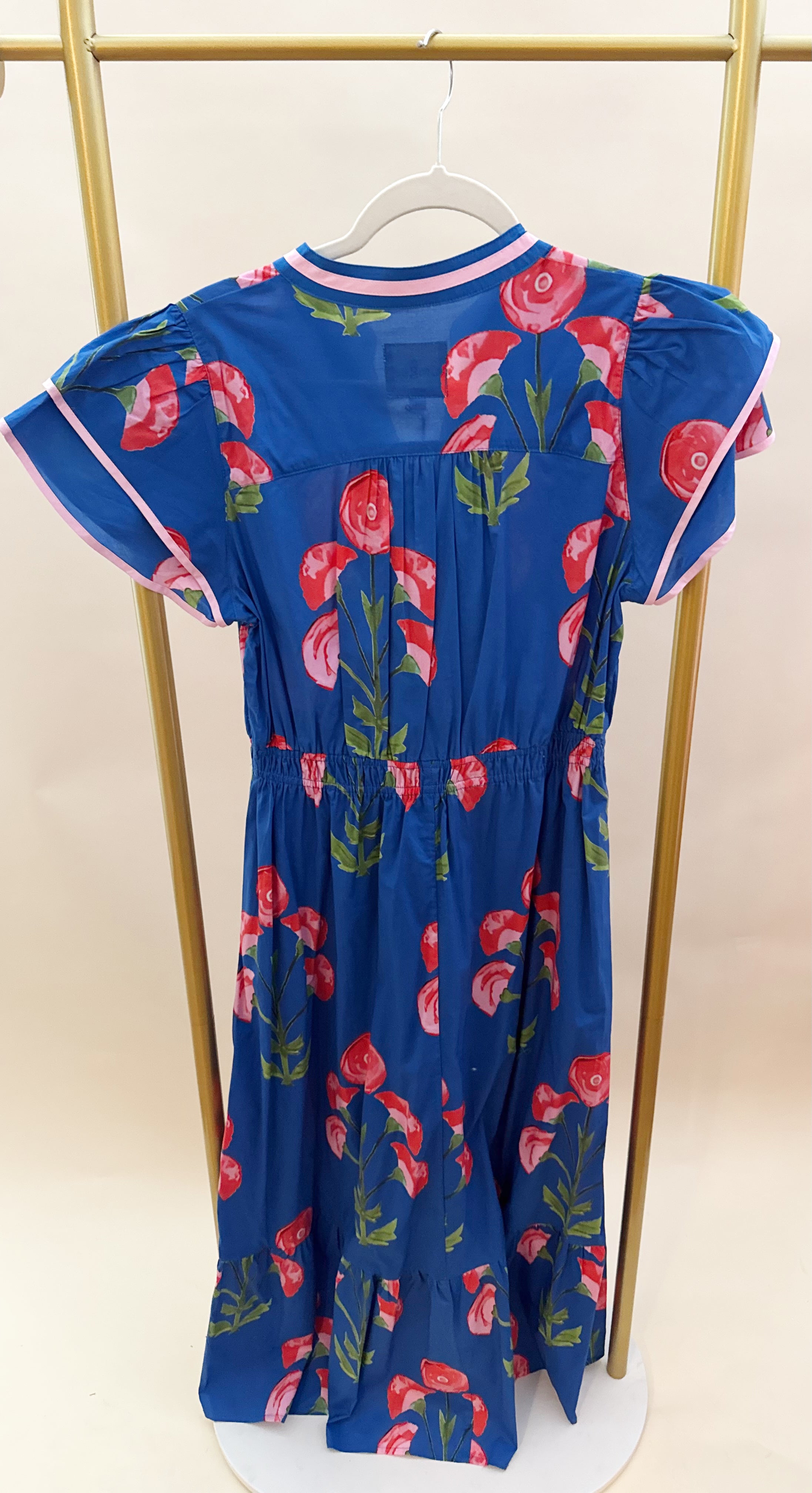 Blue and pink floral maxi