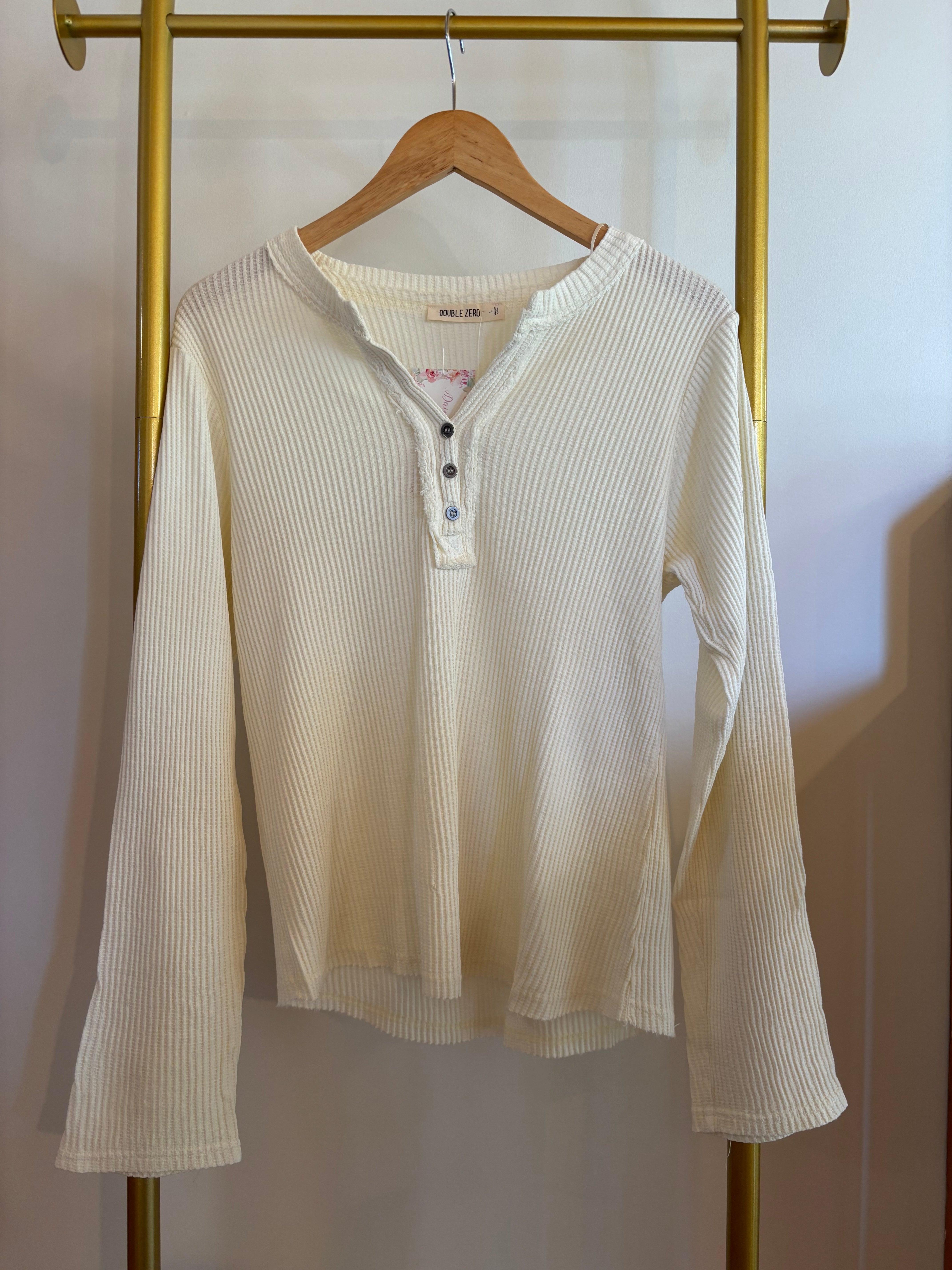 Mineral wash waffle Henley top