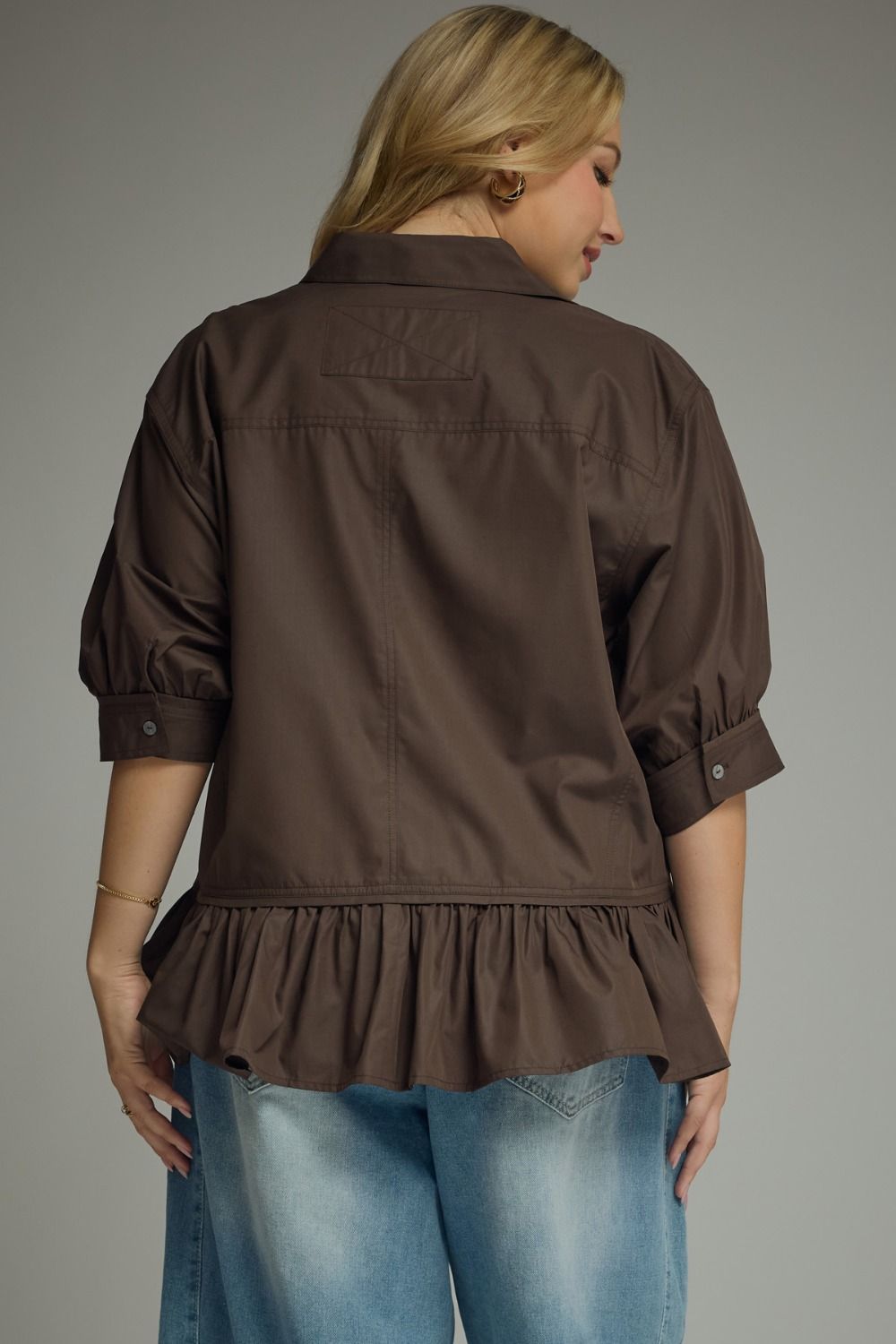 Solid Peplum Top