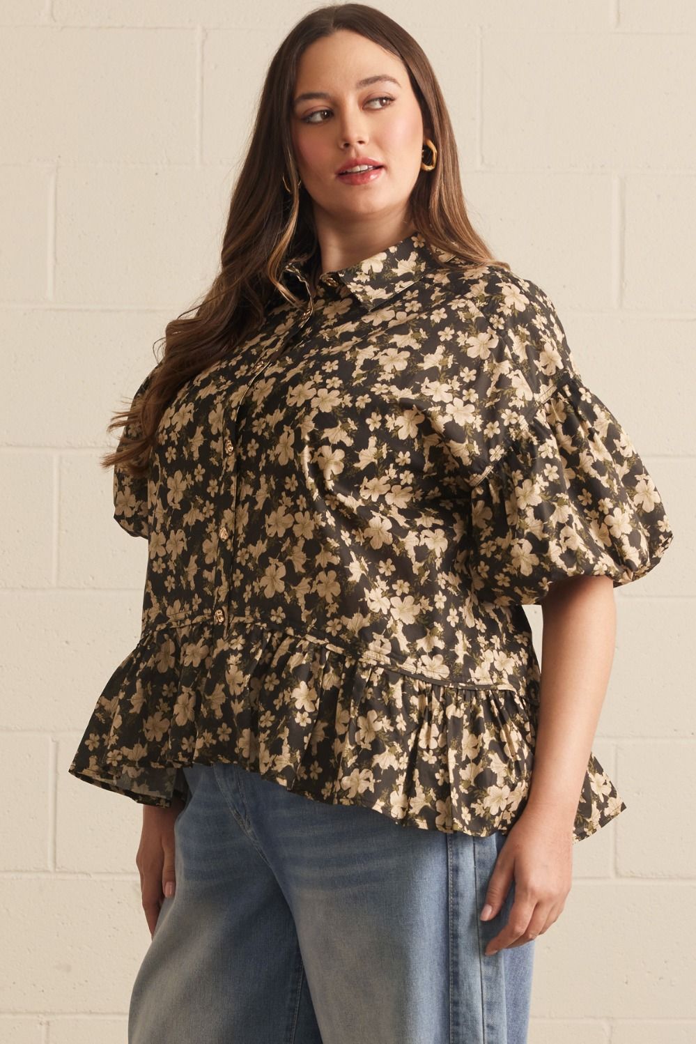 Floral Puff Sleeve Blouse