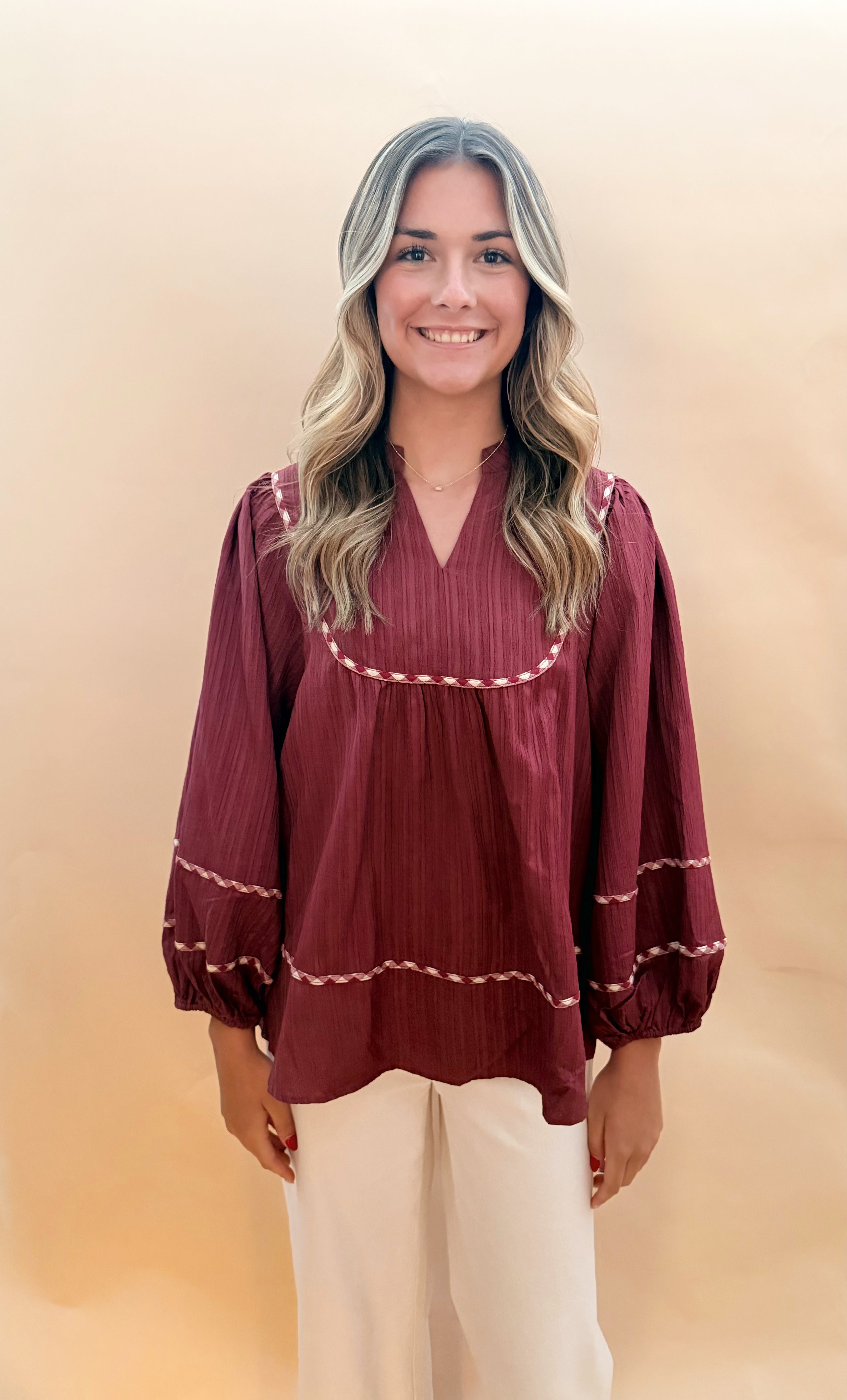 V-neck Mandarin Collared Top