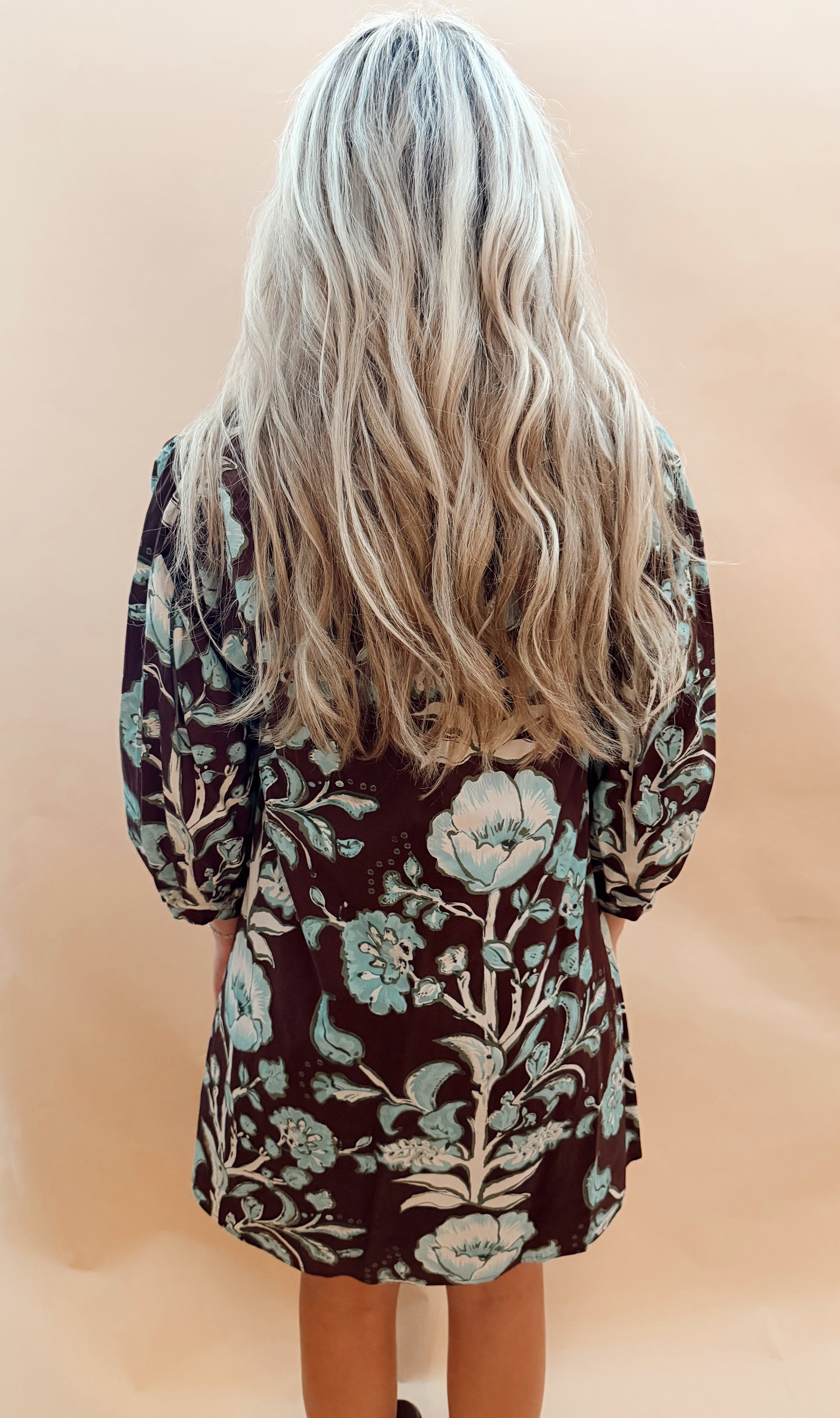 Vneck Knee Length Pattern Dress