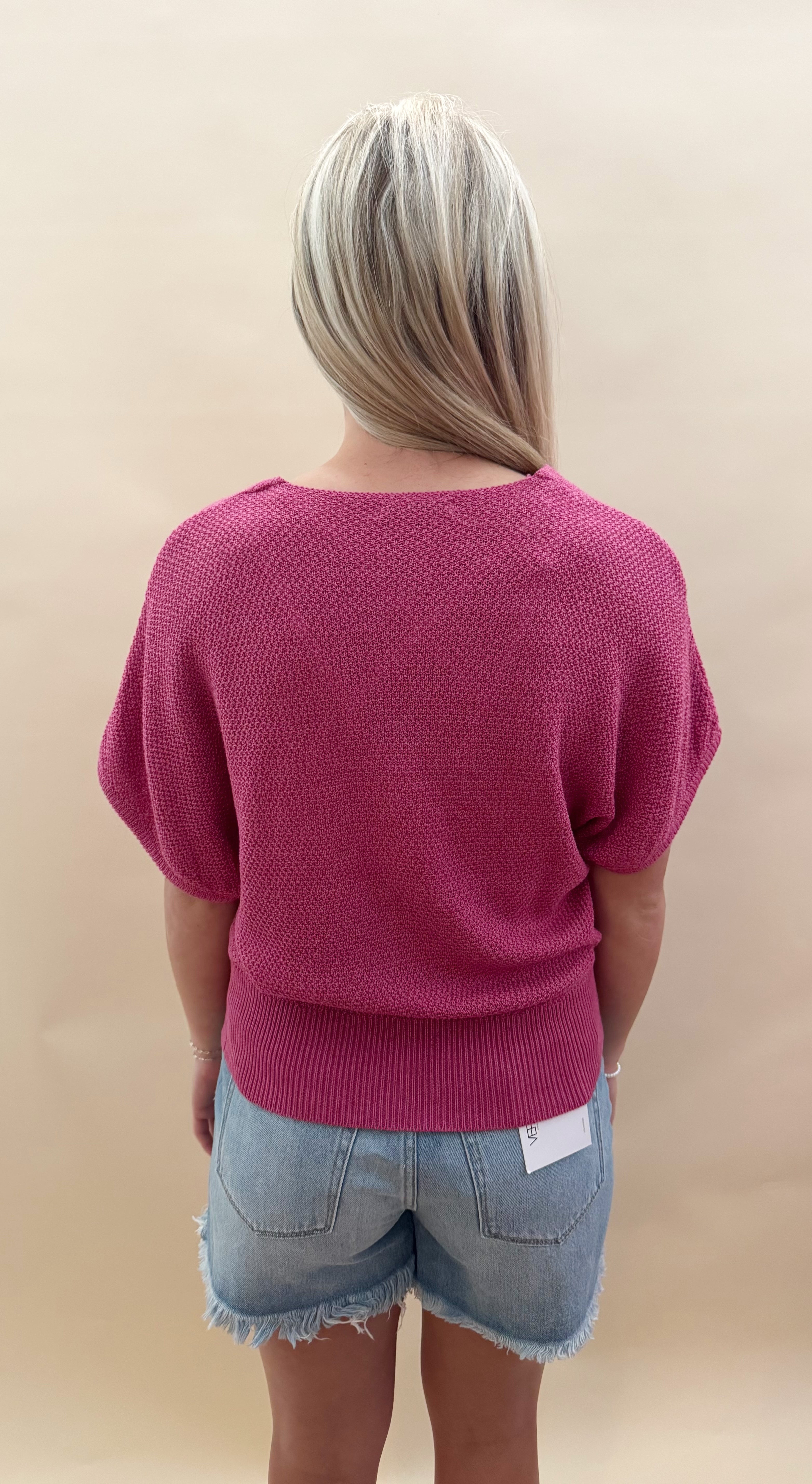 Magenta knit top