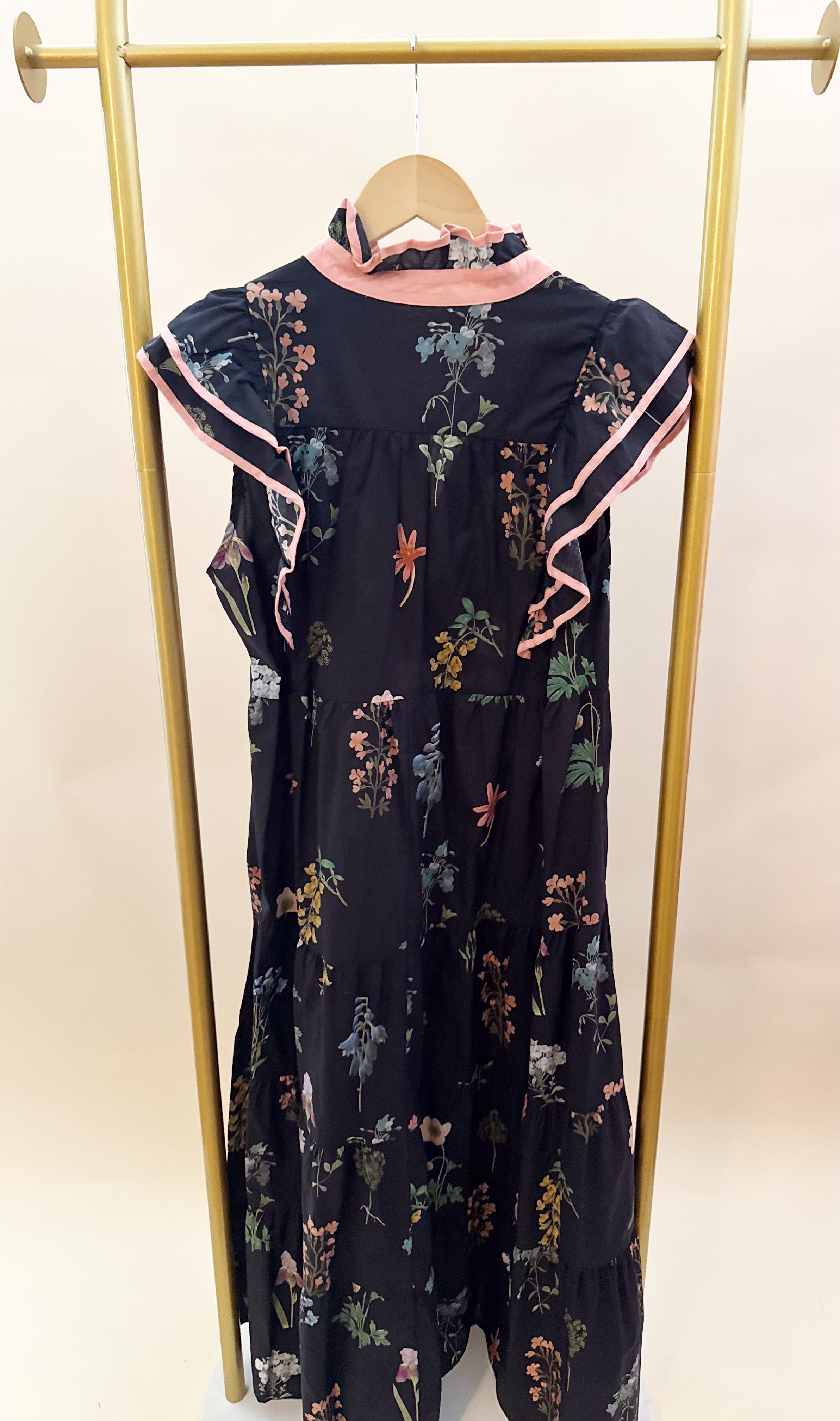 Black and pink floral maxi