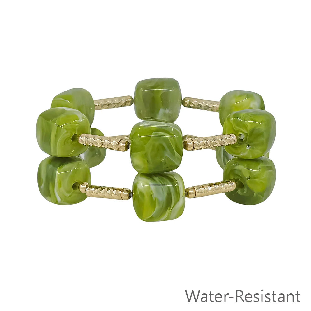 Beaded set of two stretch bracelet