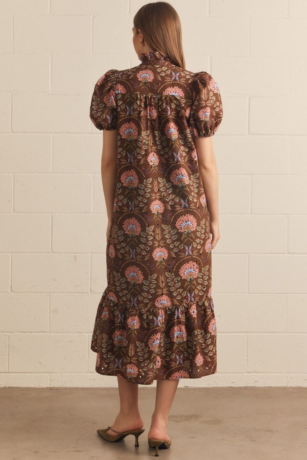 Pattern eyelet maxi dress